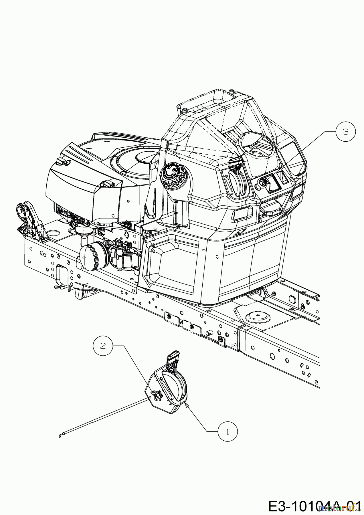  Wolf-Garten Tracteurs de pelouse GLTT 165.95 H 13BDA1VB650  (2017) Commande de choke et gaz