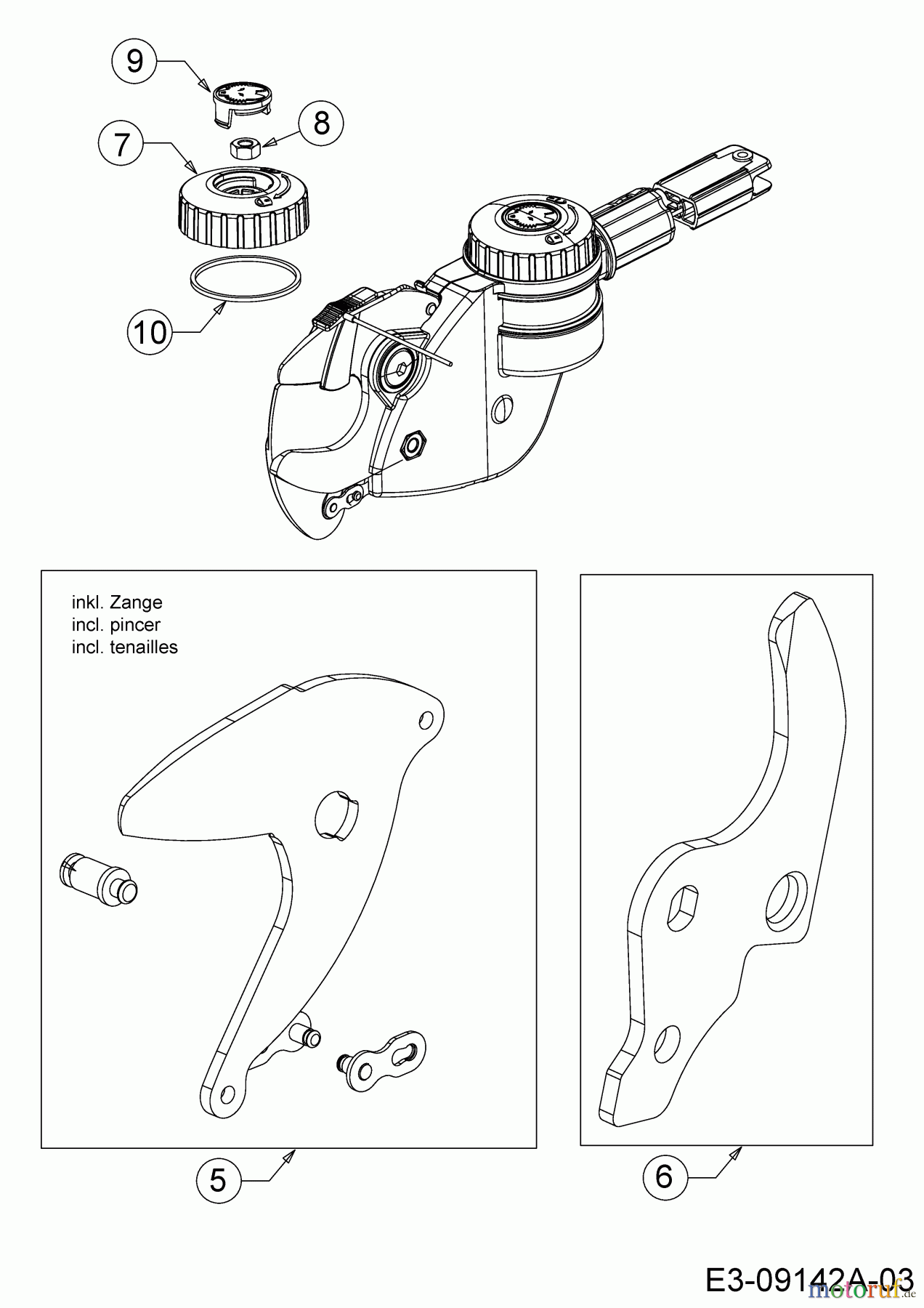 Wolf-Garten 72AMLA-1650 (2022) Handwheel, Repair kit shear head