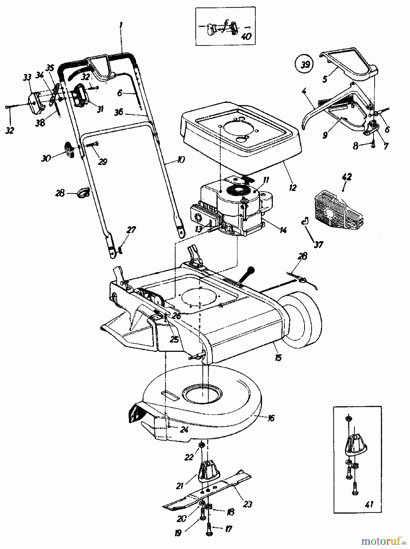  MTD Petrol mower self propelled DELUXE 53 SSL 125-2980  (1985) Basic machine