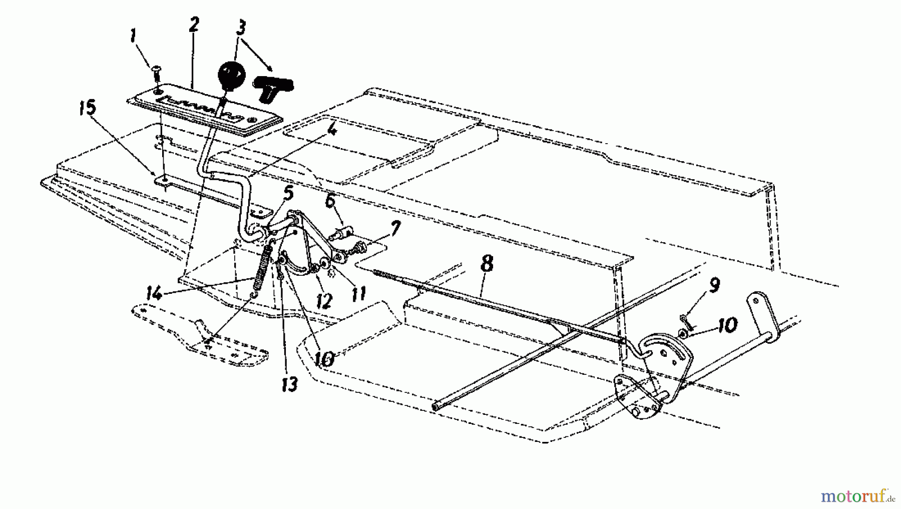  Columbia Rasentraktoren 110/960 N 135-6371  (1985) Schalthebel