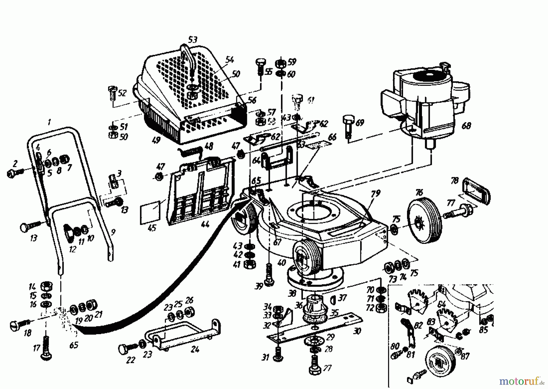  Gutbrod Petrol mower TURBO 45 B-B 02876.02  (1985) Basic machine
