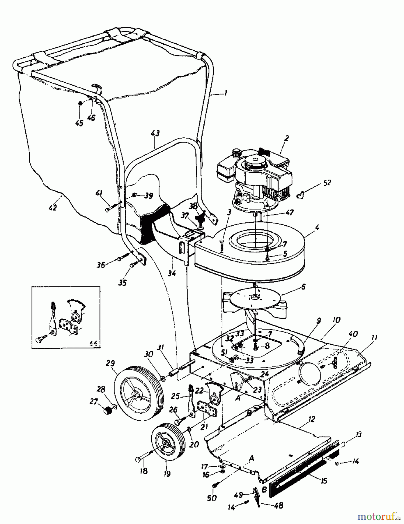  MTD Souffleur de feuille, Aspirateur de feuille Air-Vac 660 245-6600  (1986) Machine de base
