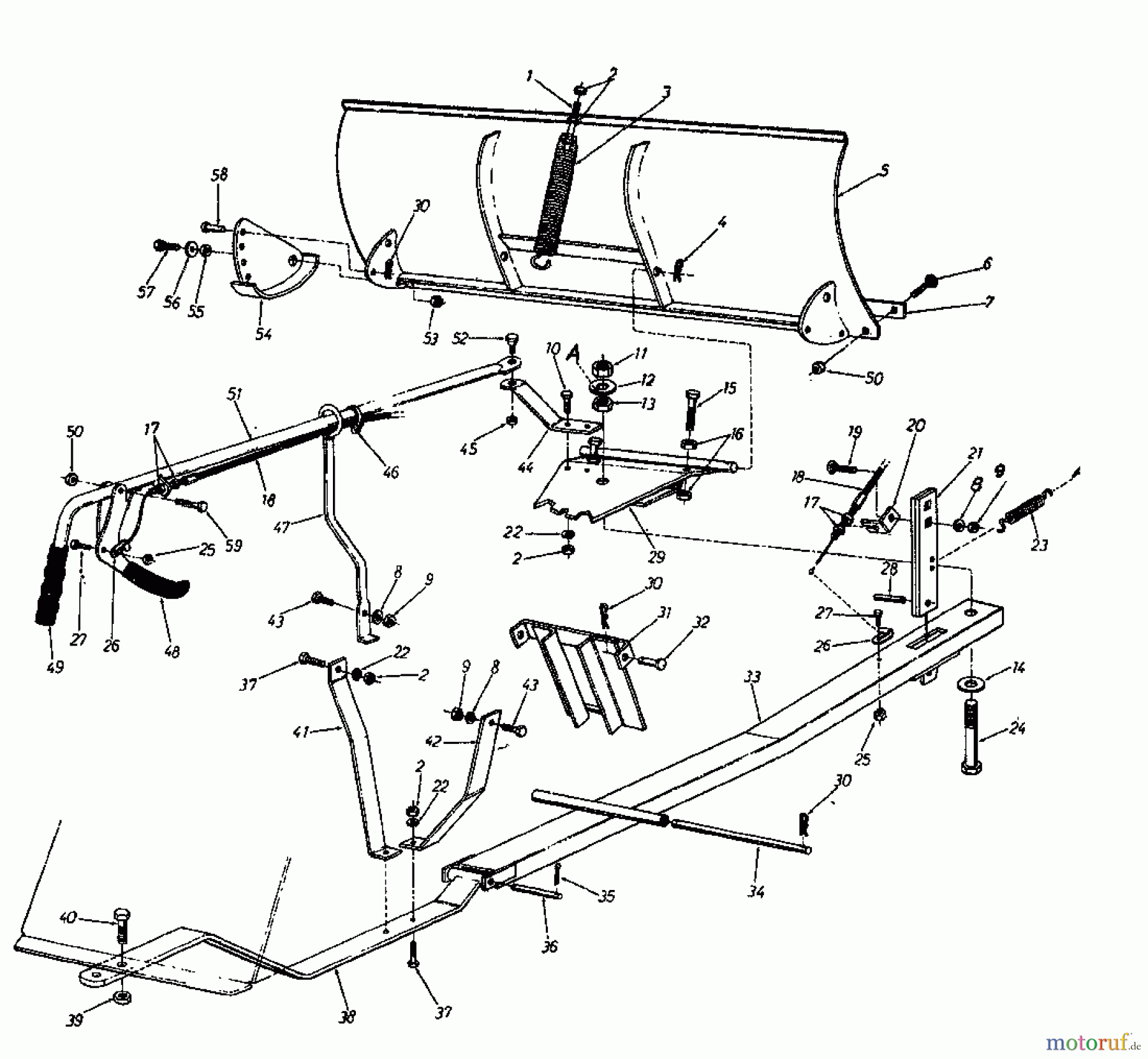  MTD Zubehör Zubehör Garten- und Rasentraktoren Räumschild für 800 Serie Kastenrahmen 194-9401  (1985) Grundgerät