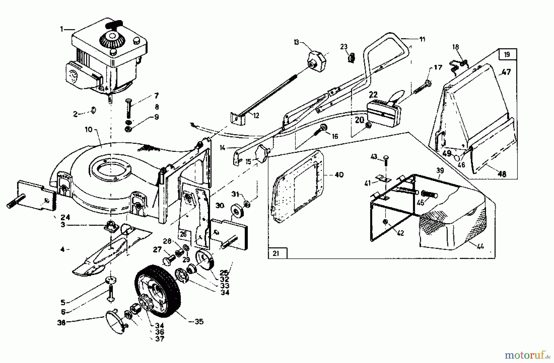 Rotaro Motormäher ROTARO  48 186-0156  (1986) Grundgerät