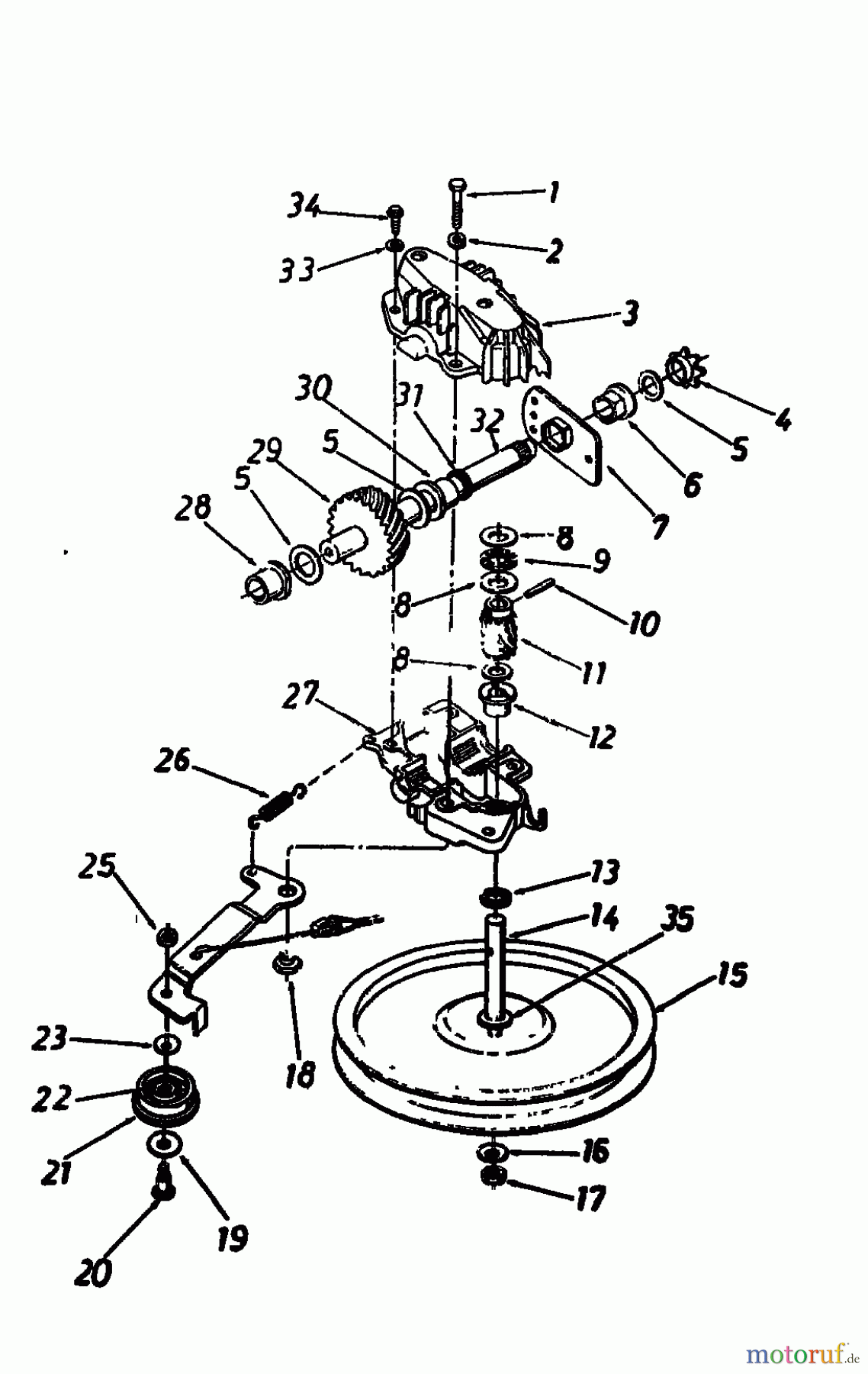  MTD Motormäher mit Antrieb ROTOMAX  53 S 127-8720  (1987) Getriebe