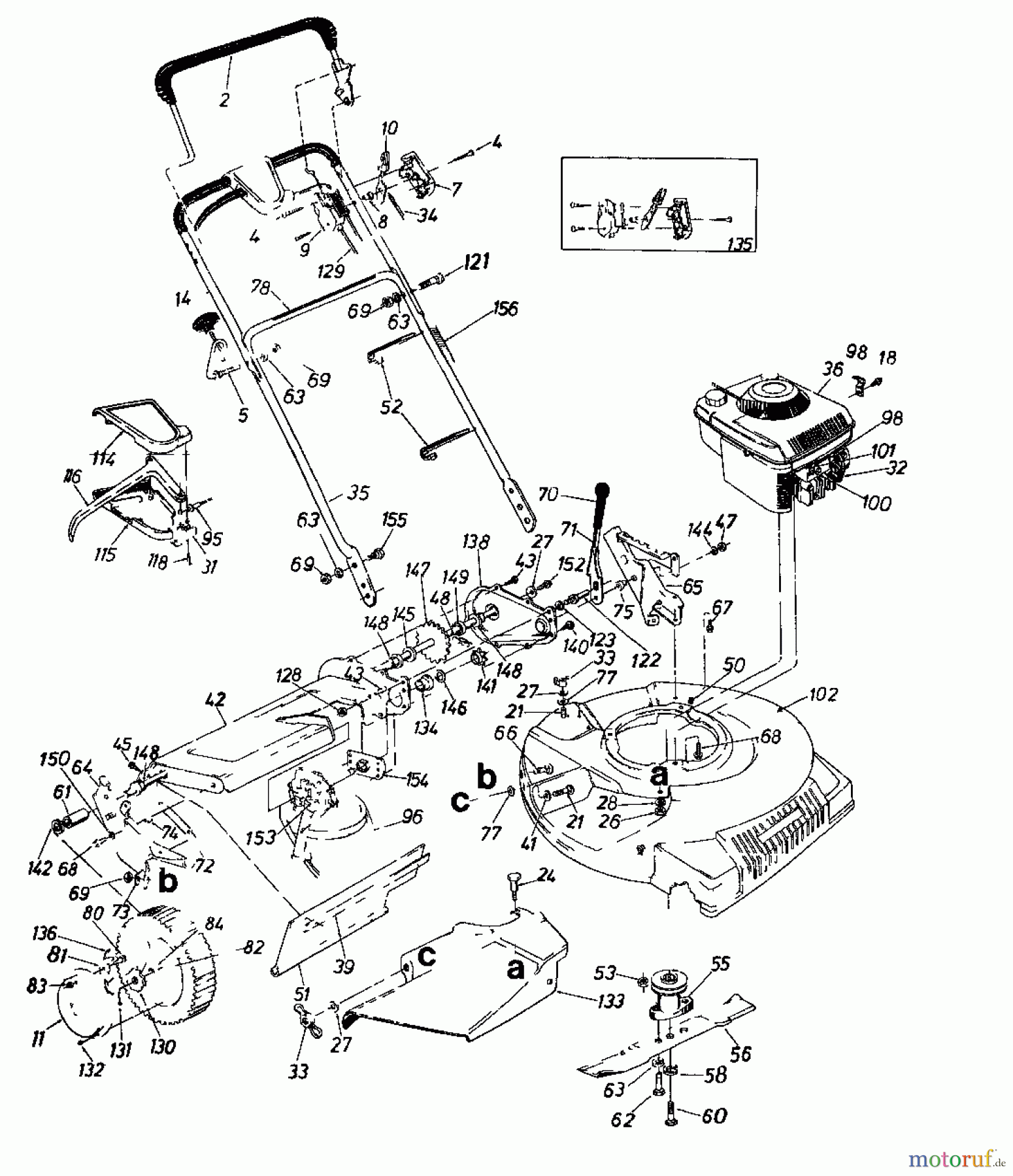  MTD Motormäher mit Antrieb ROTOMAX  53 S 127-8720  (1987) Grundgerät