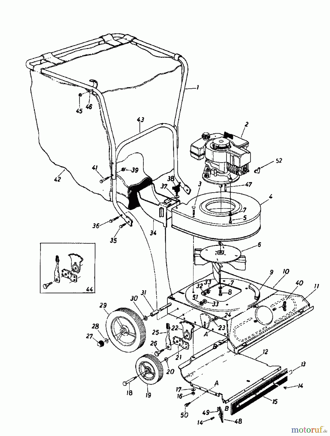  MTD Leaf blower, Blower vac Air-Vac 660 247-6600  (1987) Basic machine