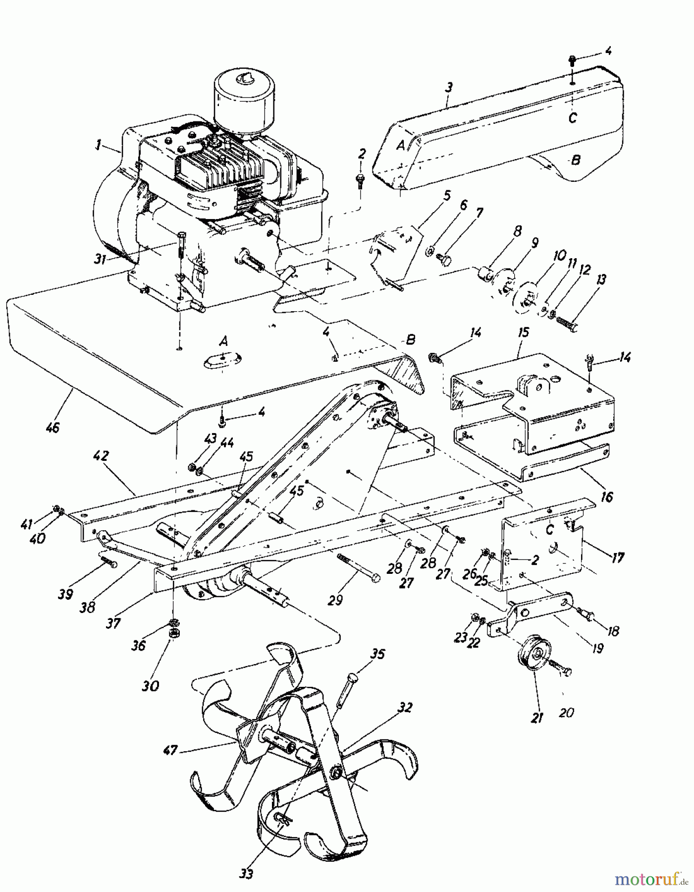  MTD Motorhacken GARTENTILLER  5 217-3200  (1987) Grundgerät