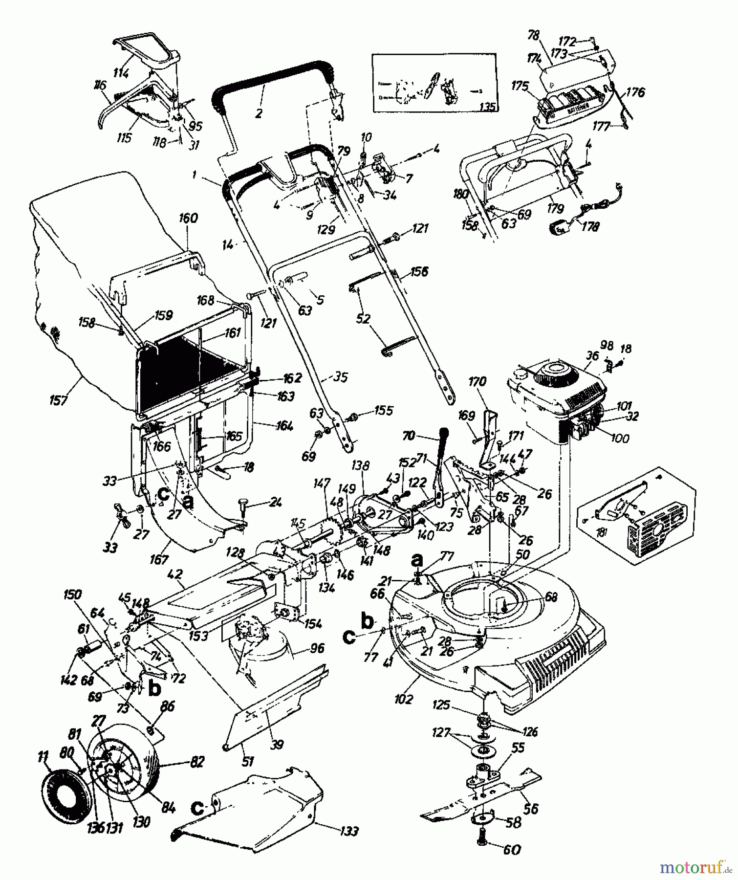  MTD Motormäher mit Antrieb VARIANT 53 SE 128-8860  (1988) Grundgerät