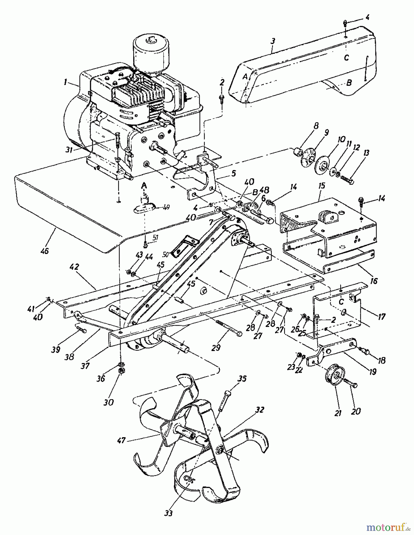  MTD Motorhacken GARTENTILLER  5 218-3200  (1988) Grundgerät
