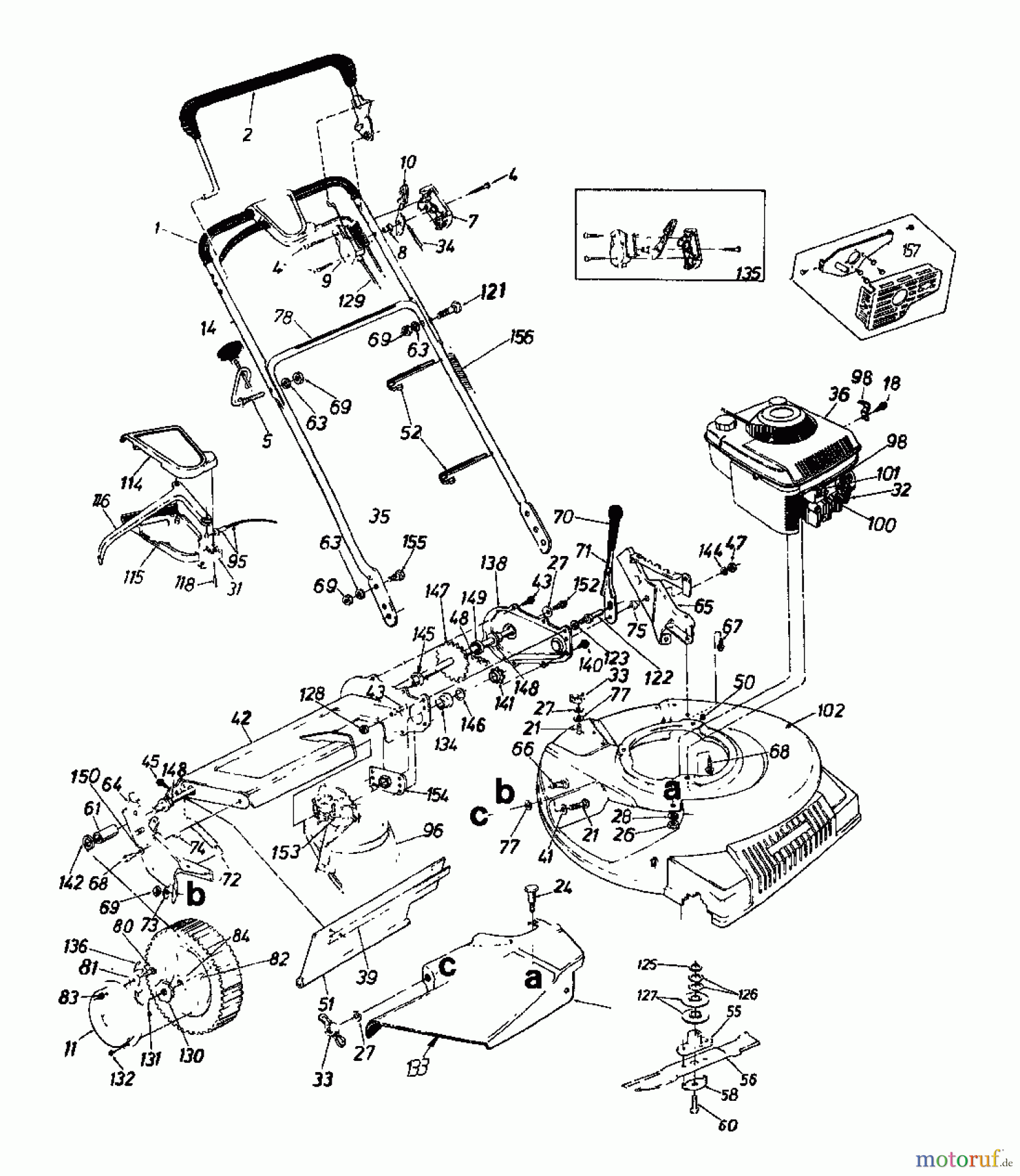  MTD Motormäher mit Antrieb ROTOMAX  53 S 128-8720  (1988) Grundgerät