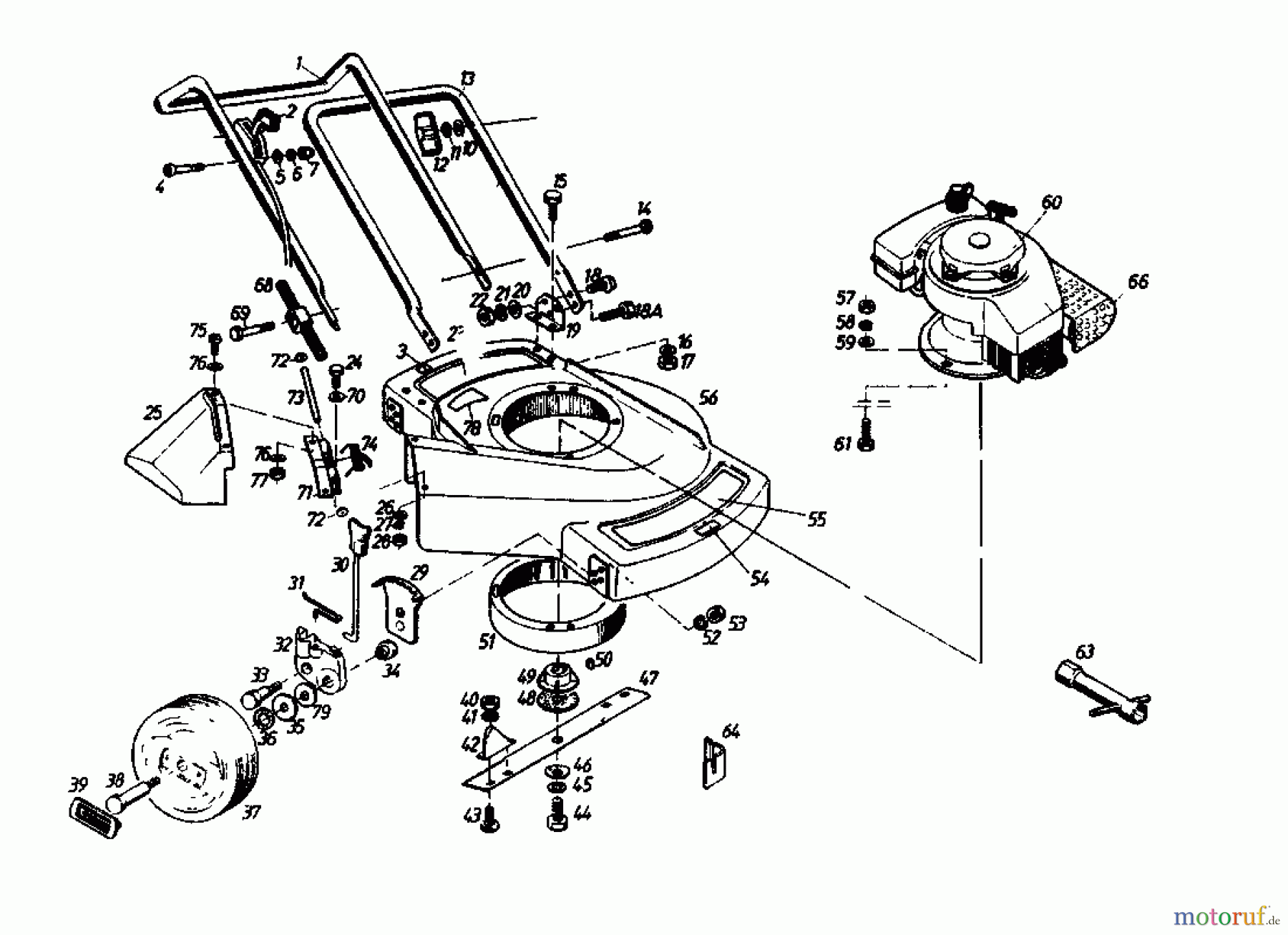  Gutbrod Motormäher 135 BL 2 T 02869.06  (1988) Grundgerät