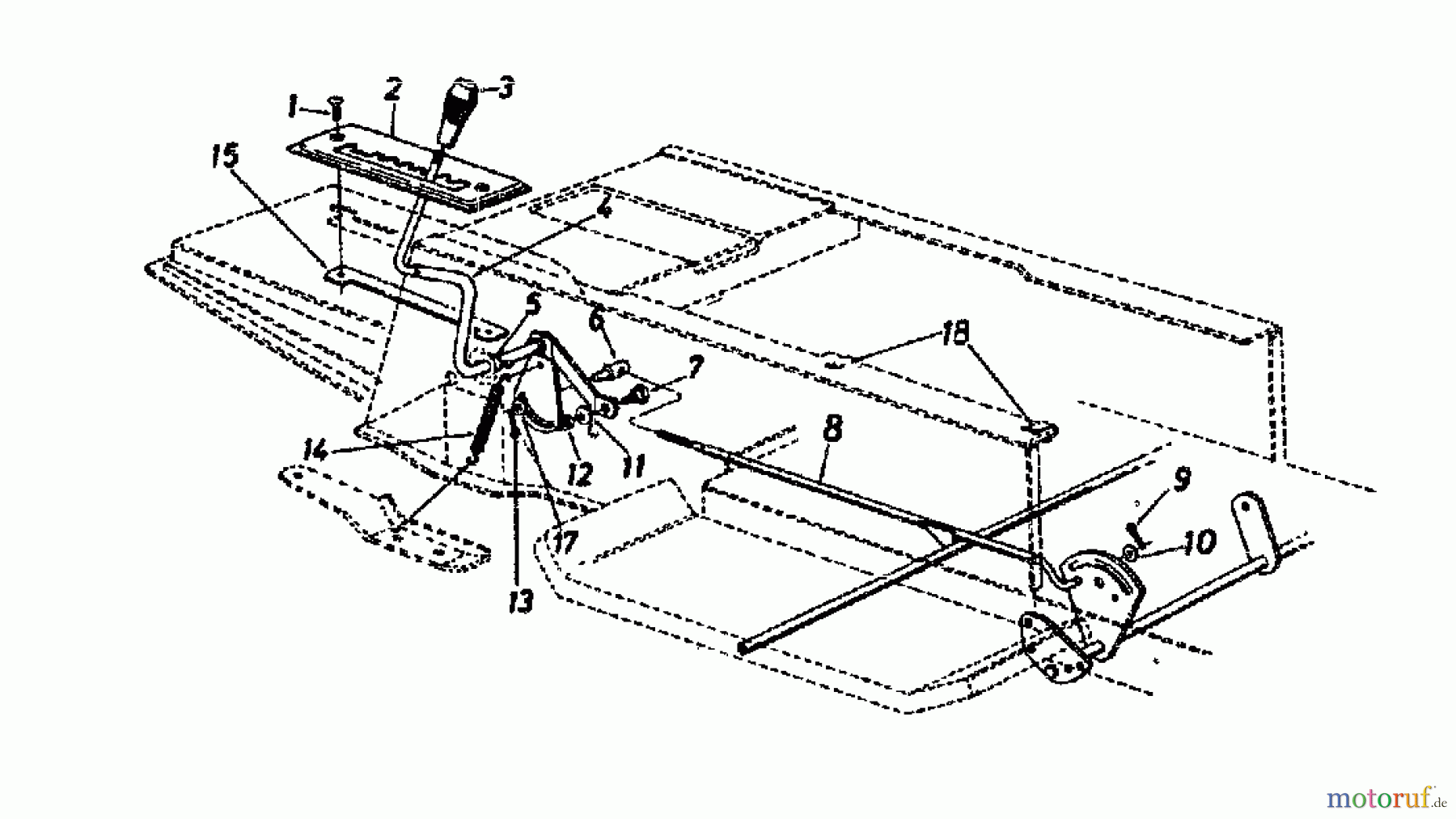  Columbia Rasentraktoren 111/960 N 139-6370  (1989) Schalthebel