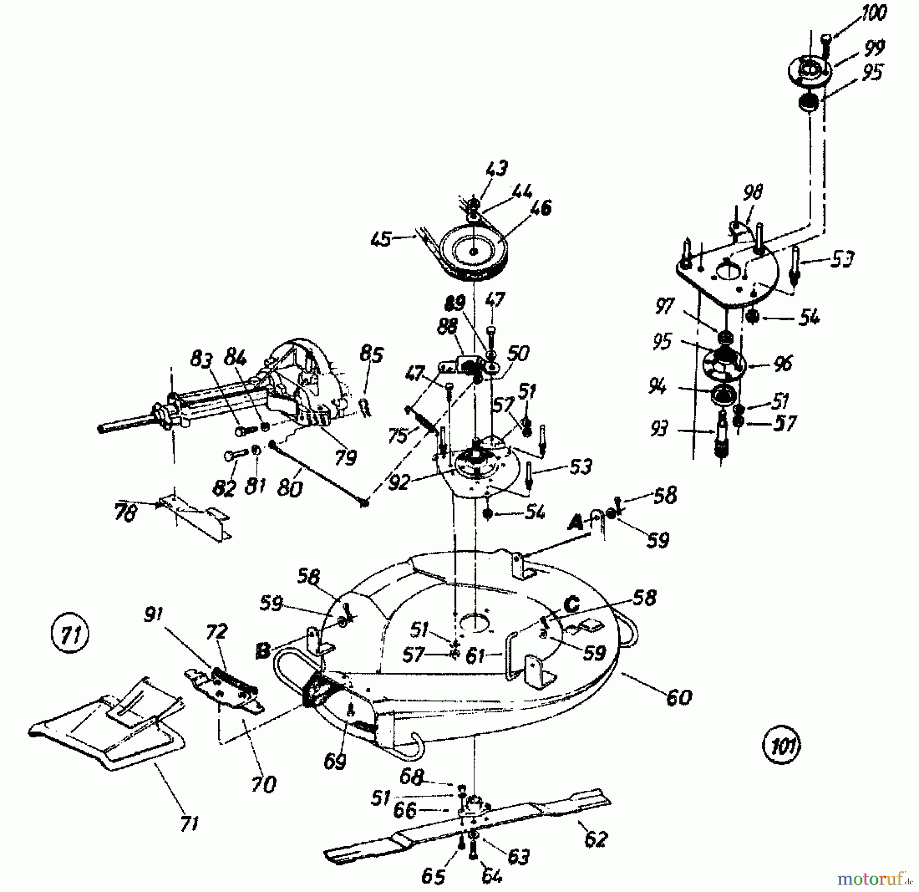  MTD Rasentraktoren 8/66 139-5020  (1989) Mähwerk 26