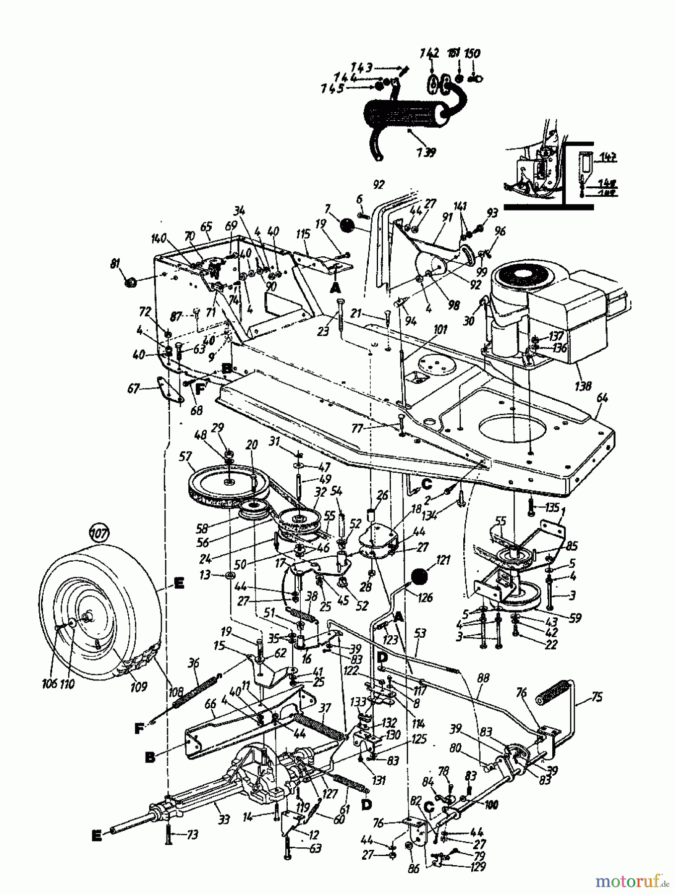  Columbia Rasentraktoren 111/810 139-3470  (1989) Fahrantrieb