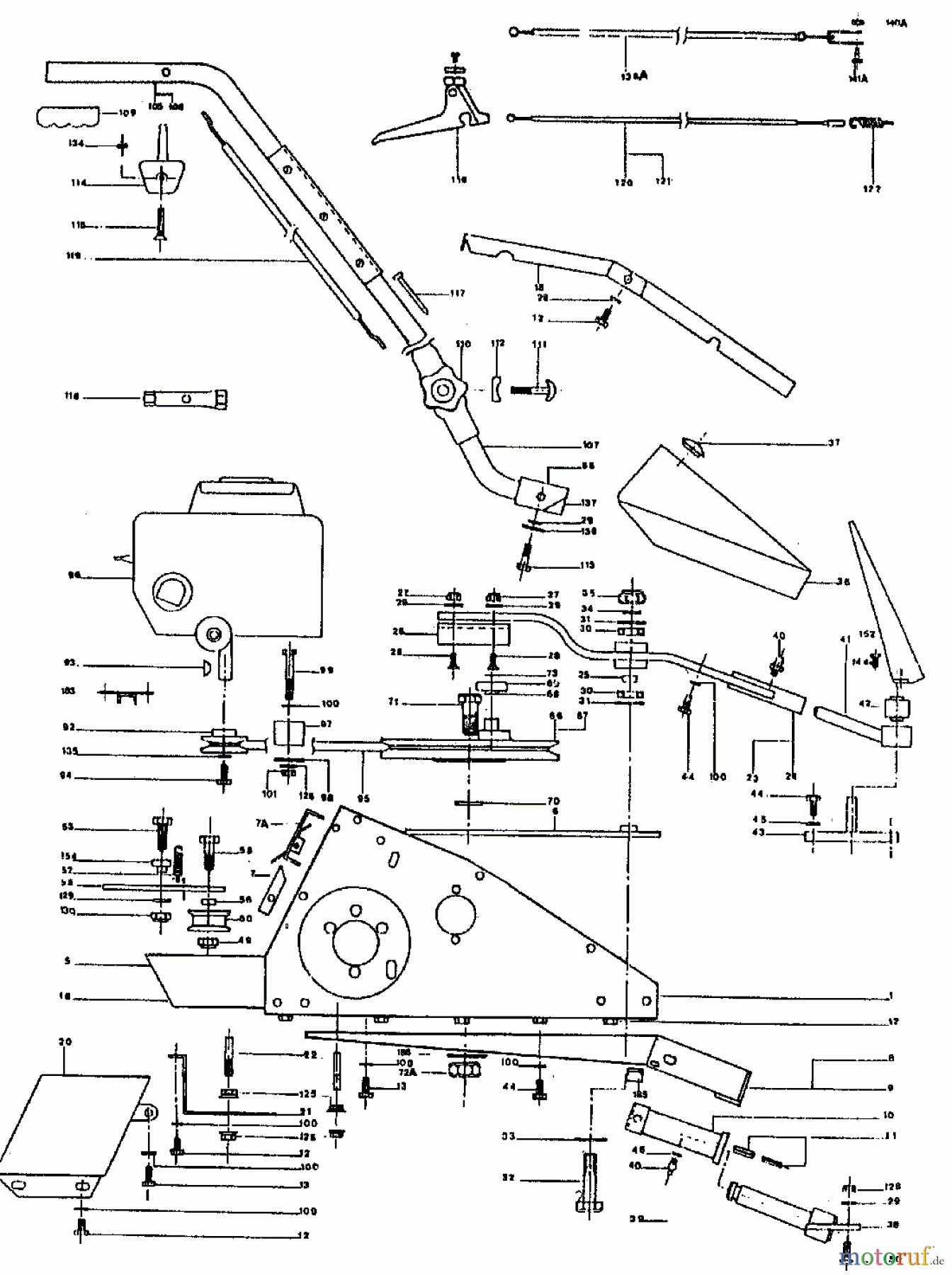  MTD Balkenmäher QUICK 105 I/C 189-0176  (1989) Holm