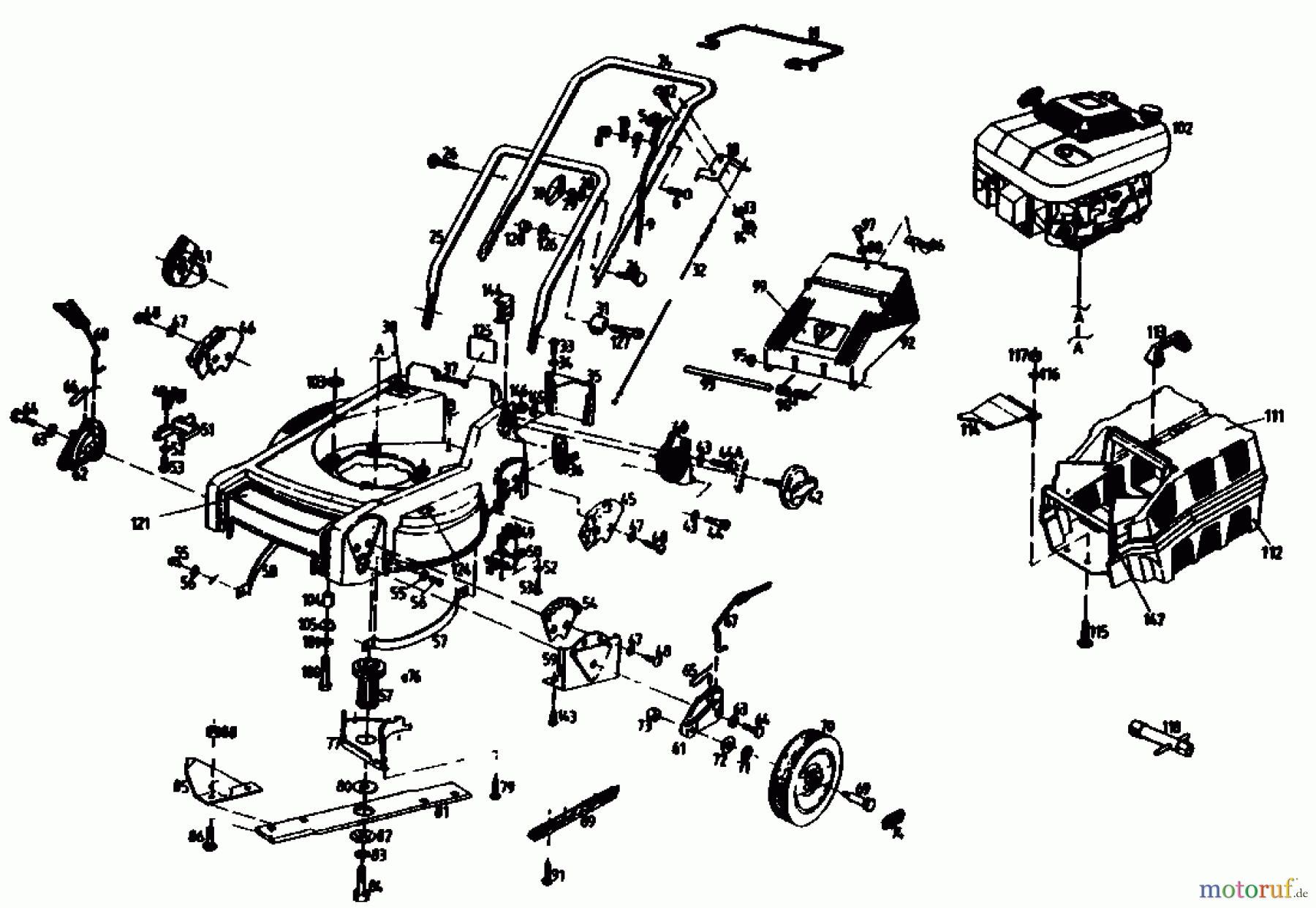  Golf Motormäher mit Antrieb 345 HR 4  K 02847.07  (1989) Grundgerät
