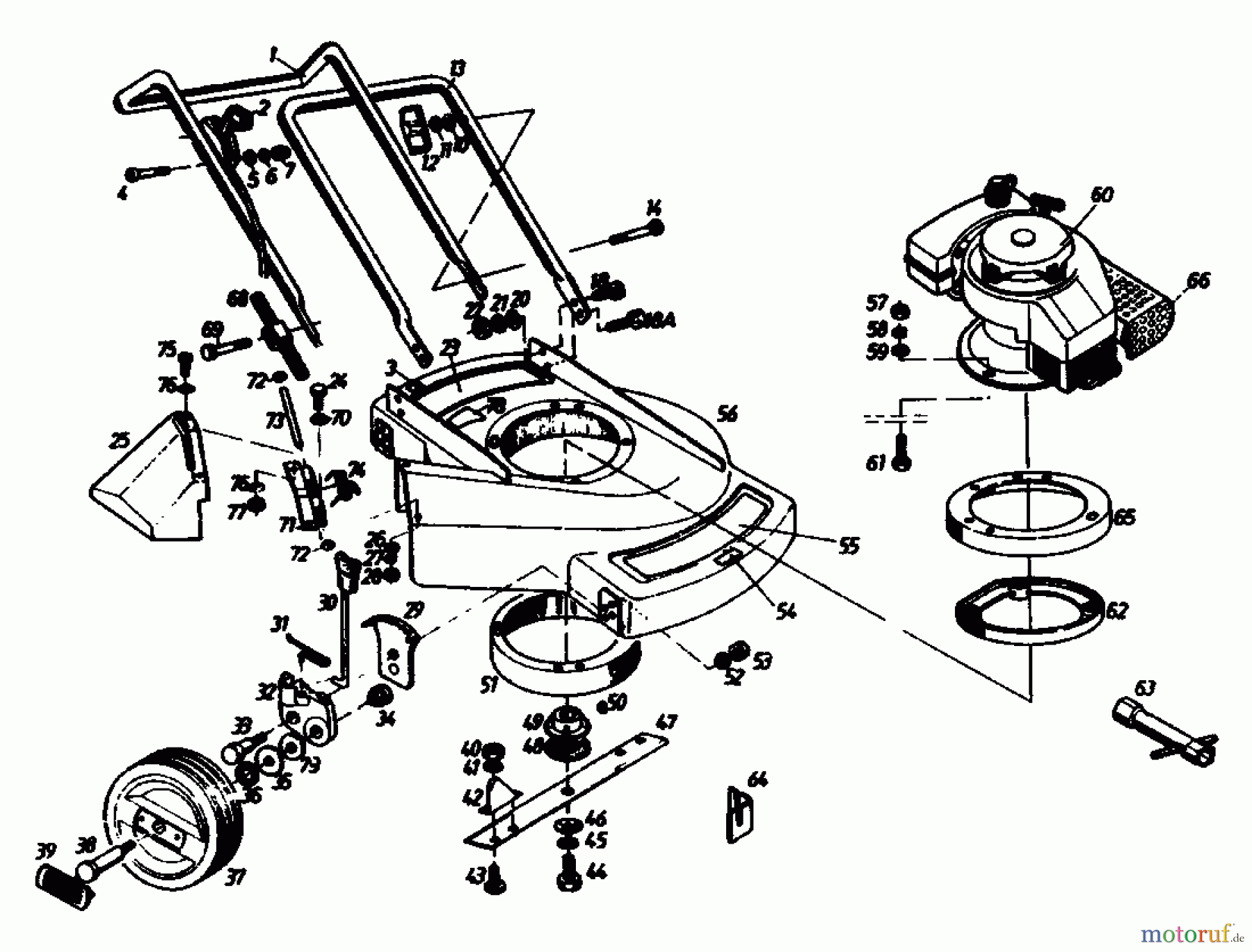  Gutbrod Motormäher 135 BL 2 T 02869.06  (1989) Grundgerät