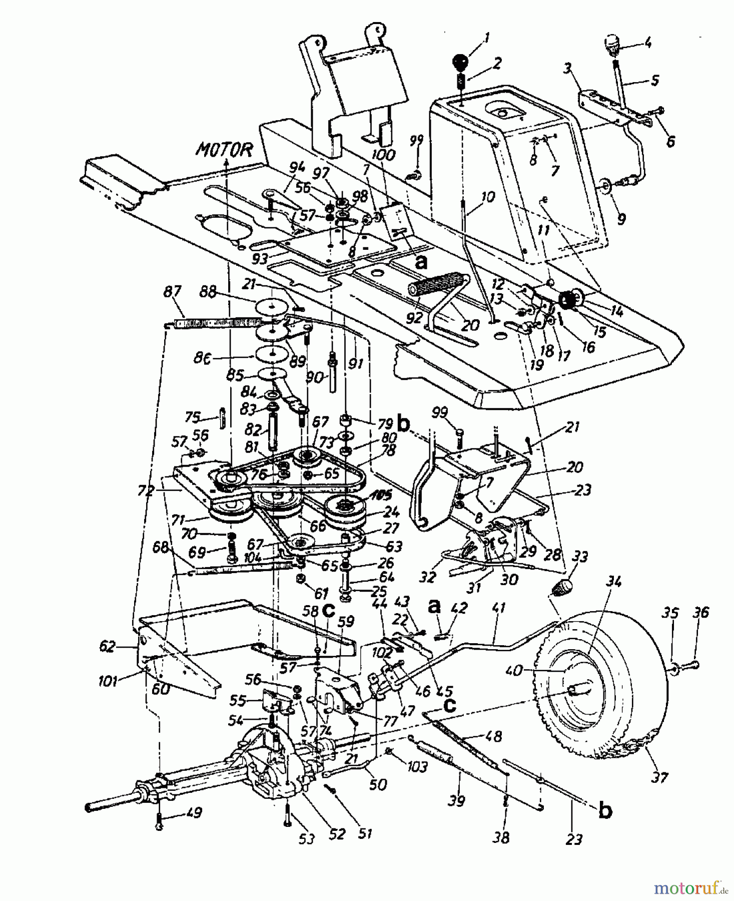  MTD Rasentraktoren 8/66 130-510A  (1990) Fahrantrieb, Räder