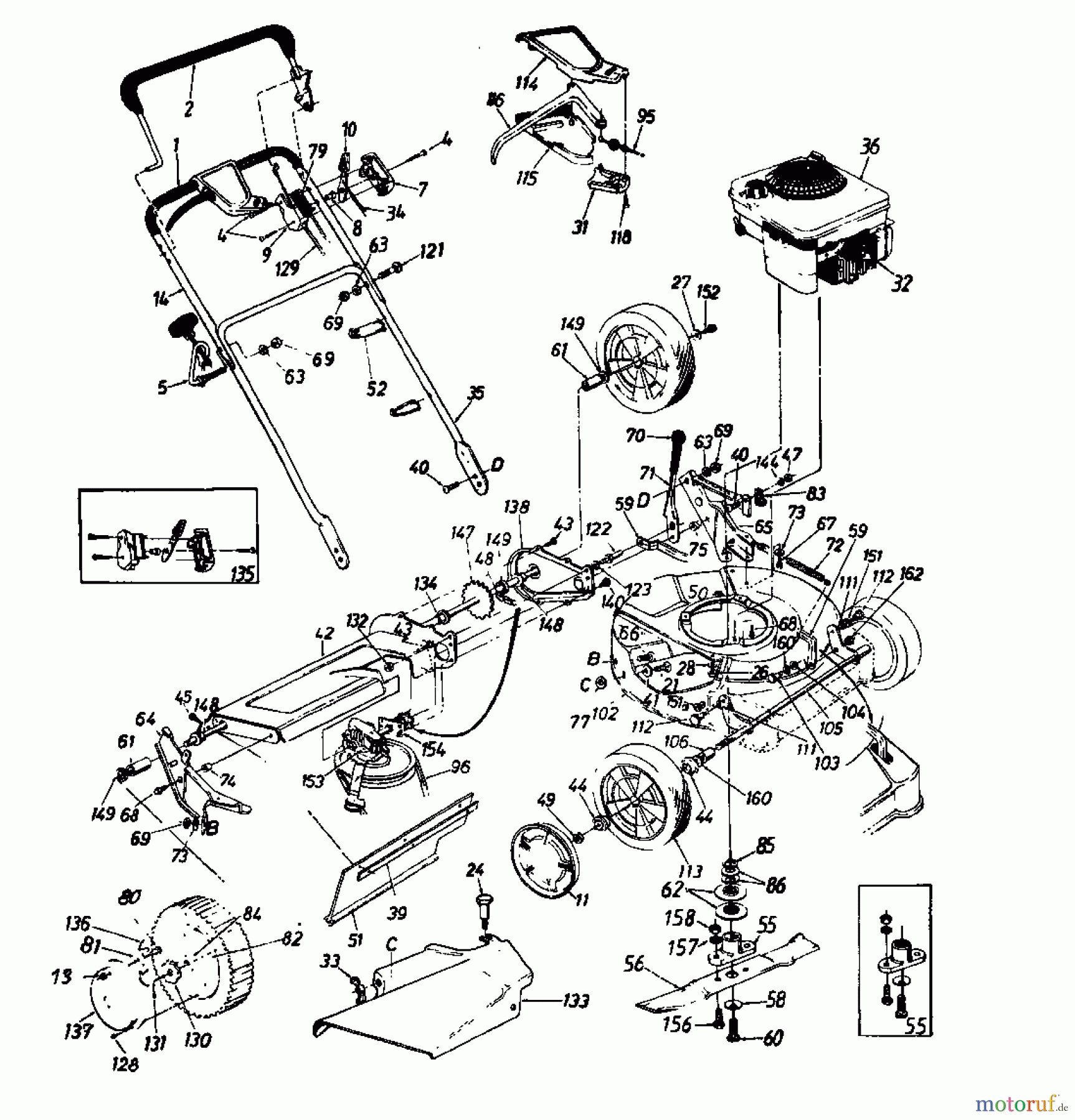  MTD Motormäher mit Antrieb ROTOMAX  53 S 120-826R  (1990) Grundgerät