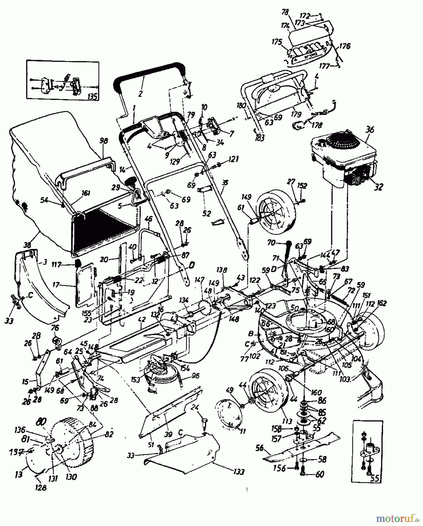  MTD Motormäher mit Antrieb VARIANT 53 SE 120-836E  (1990) Grundgerät