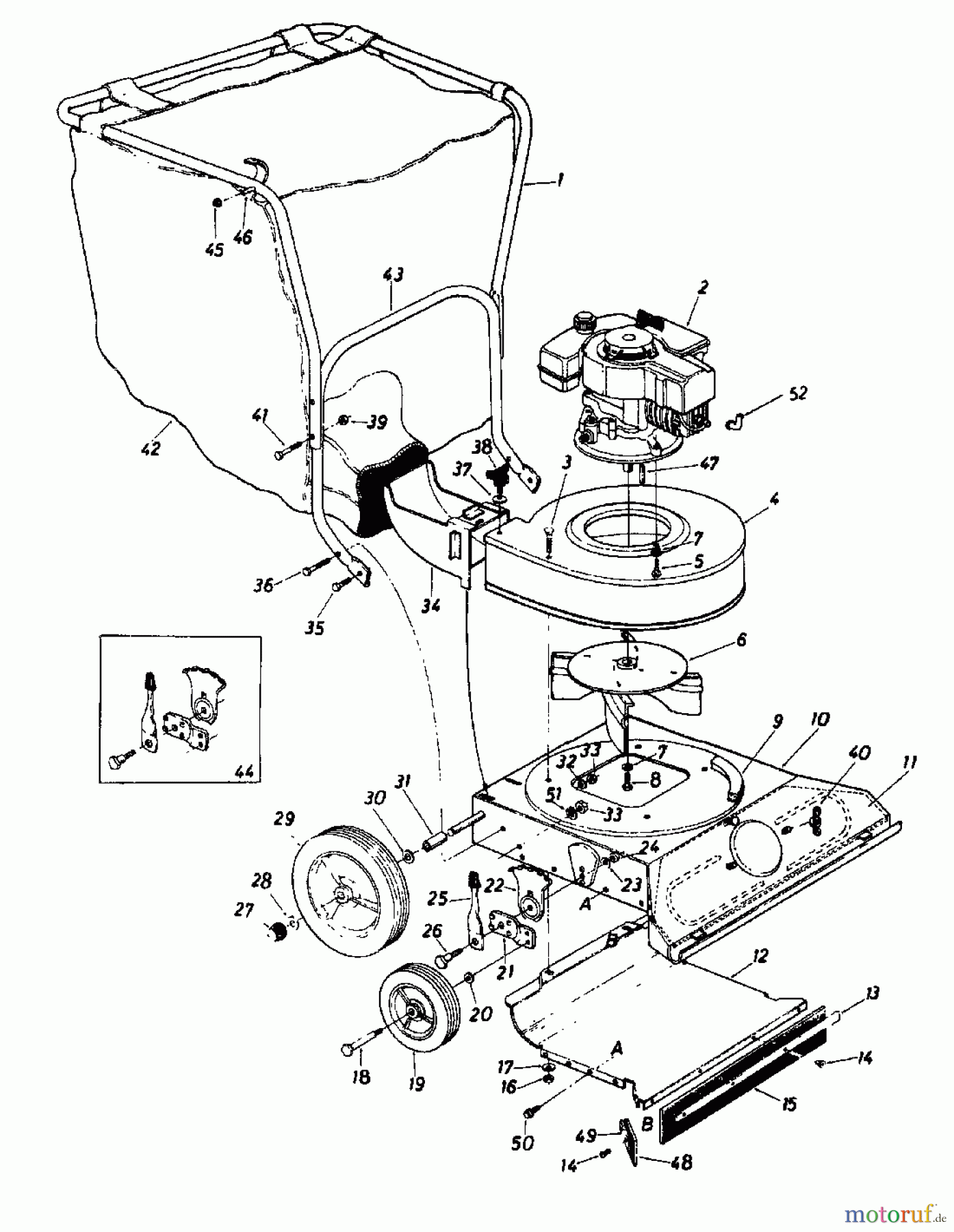  MTD Souffleur de feuille, Aspirateur de feuille AIR-VAC 660 240-6600  (1990) Machine de base