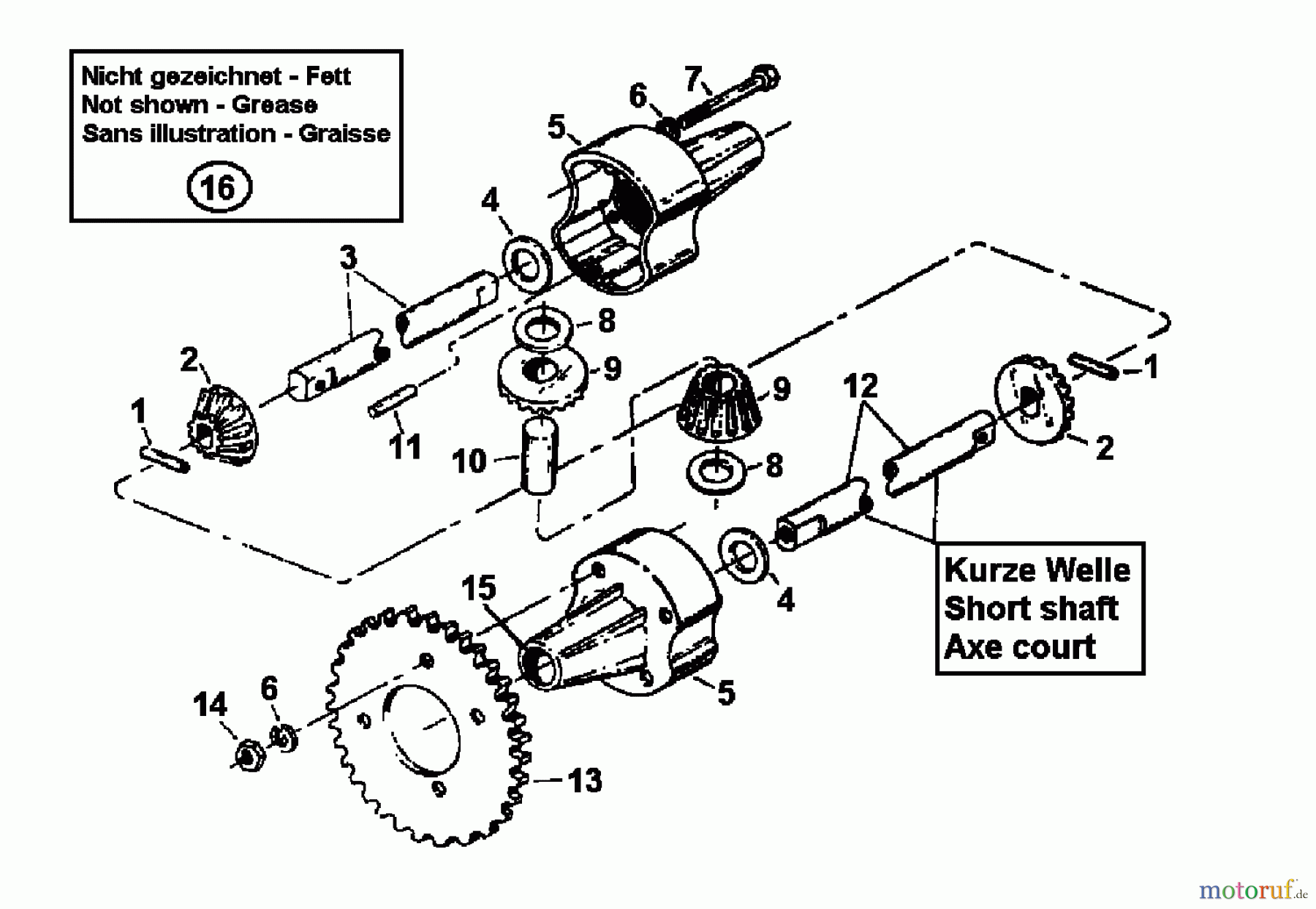  Columbia Rasentraktoren RD 11/660 133C524A626  (1993) Differential