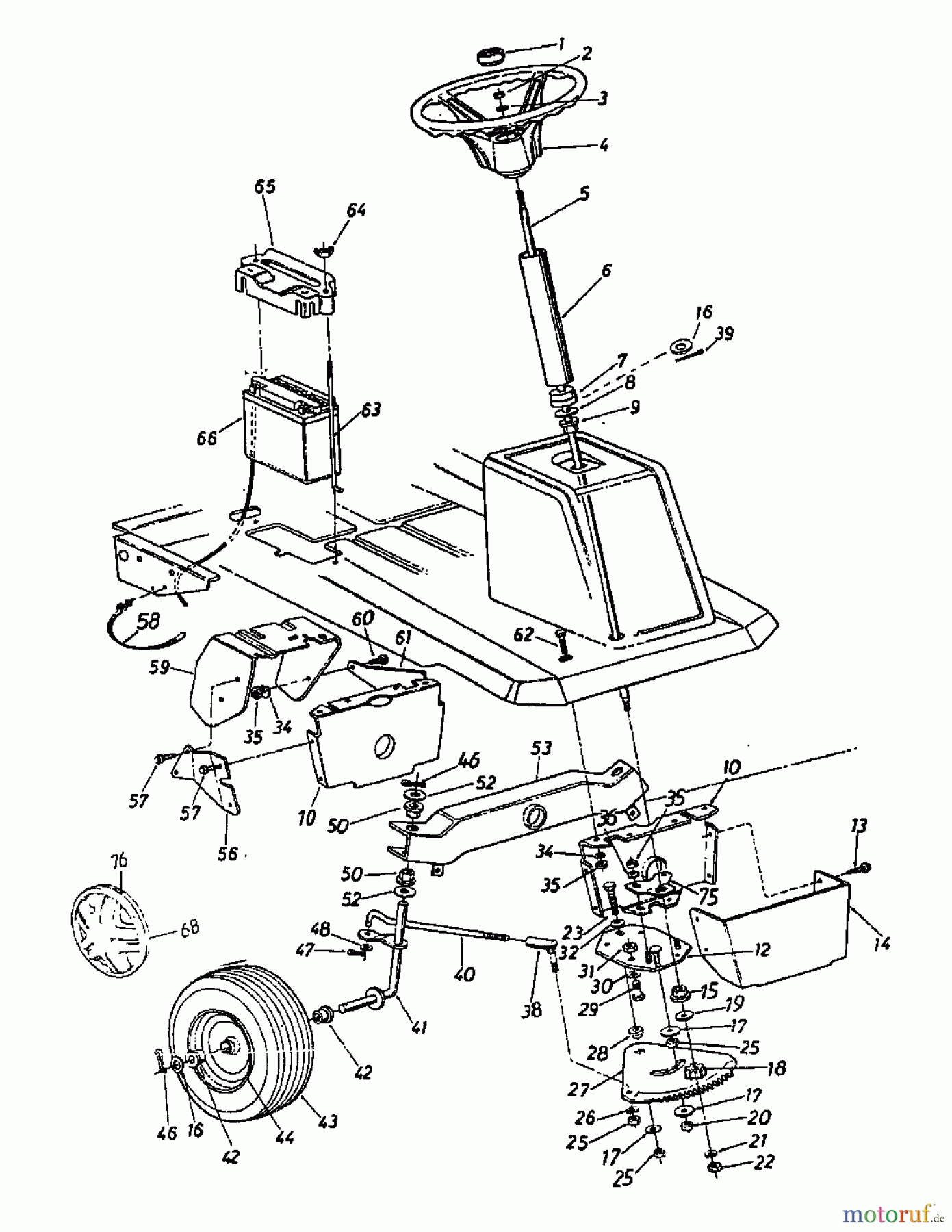  MTD Rasentraktoren 10/76 HN 131-520C  (1991) Vorderachse