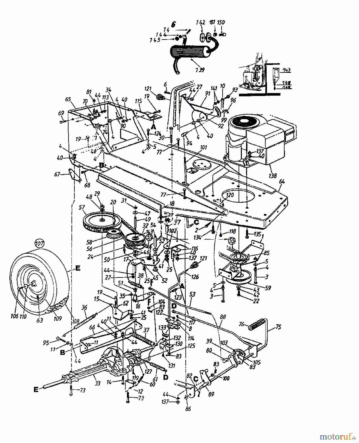  MTD Rasentraktoren 11/81 131-332D  (1991) Fahrantrieb