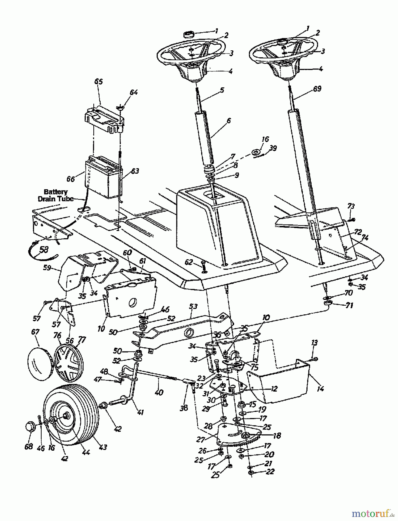  Motec Rasentraktoren ST 10 E 132-520C632  (1992) Vorderachse