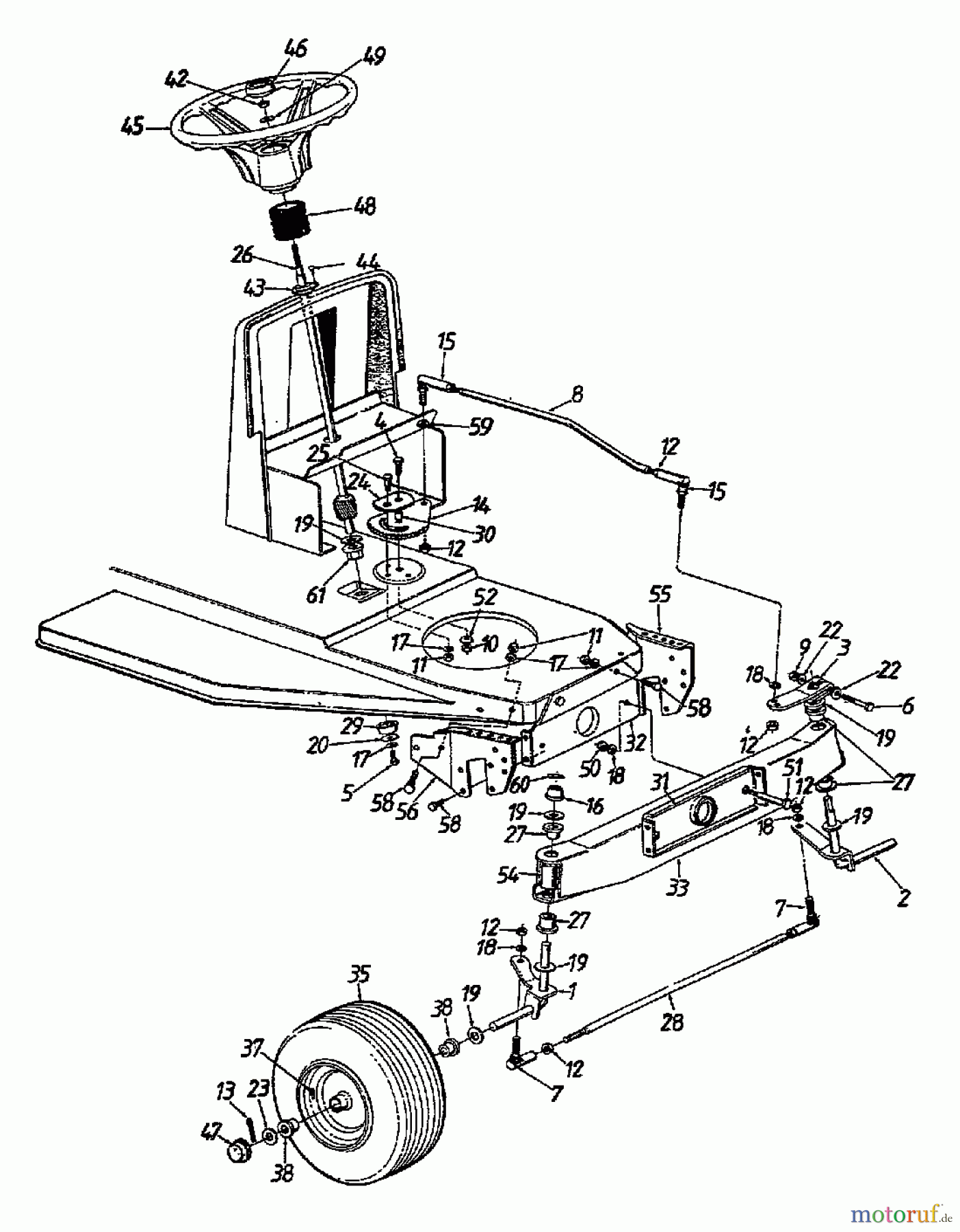  Columbia Rasentraktoren 111/910 N 132-430E600  (1992) Vorderachse
