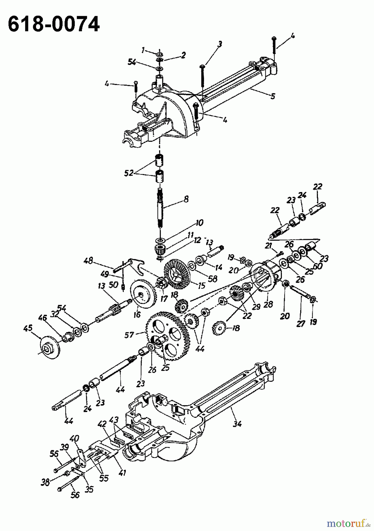  Bauhaus Rasentraktoren Yard-Man 10/76 133B352D646  (1993) Getriebe