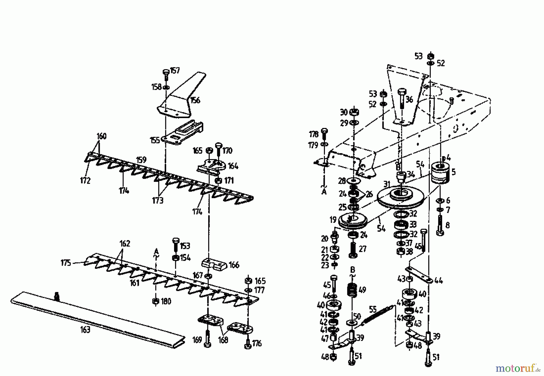  Golf Balkenmäher 370 BMR 4 07510.03  (1993) Mähantrieb, Mähbalken