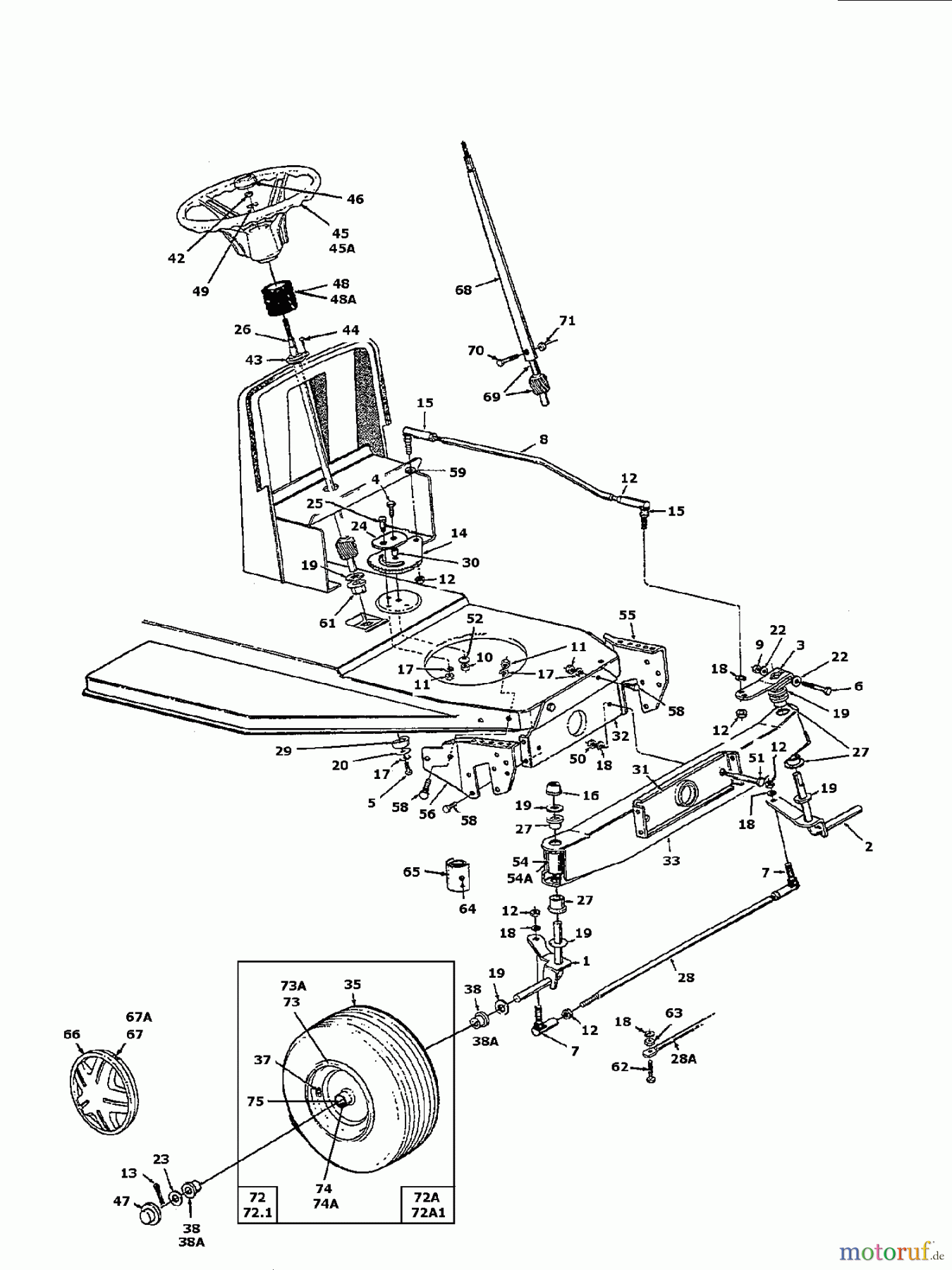  MTD Rasentraktoren 12/36 133-470E600  (1993) Vorderachse