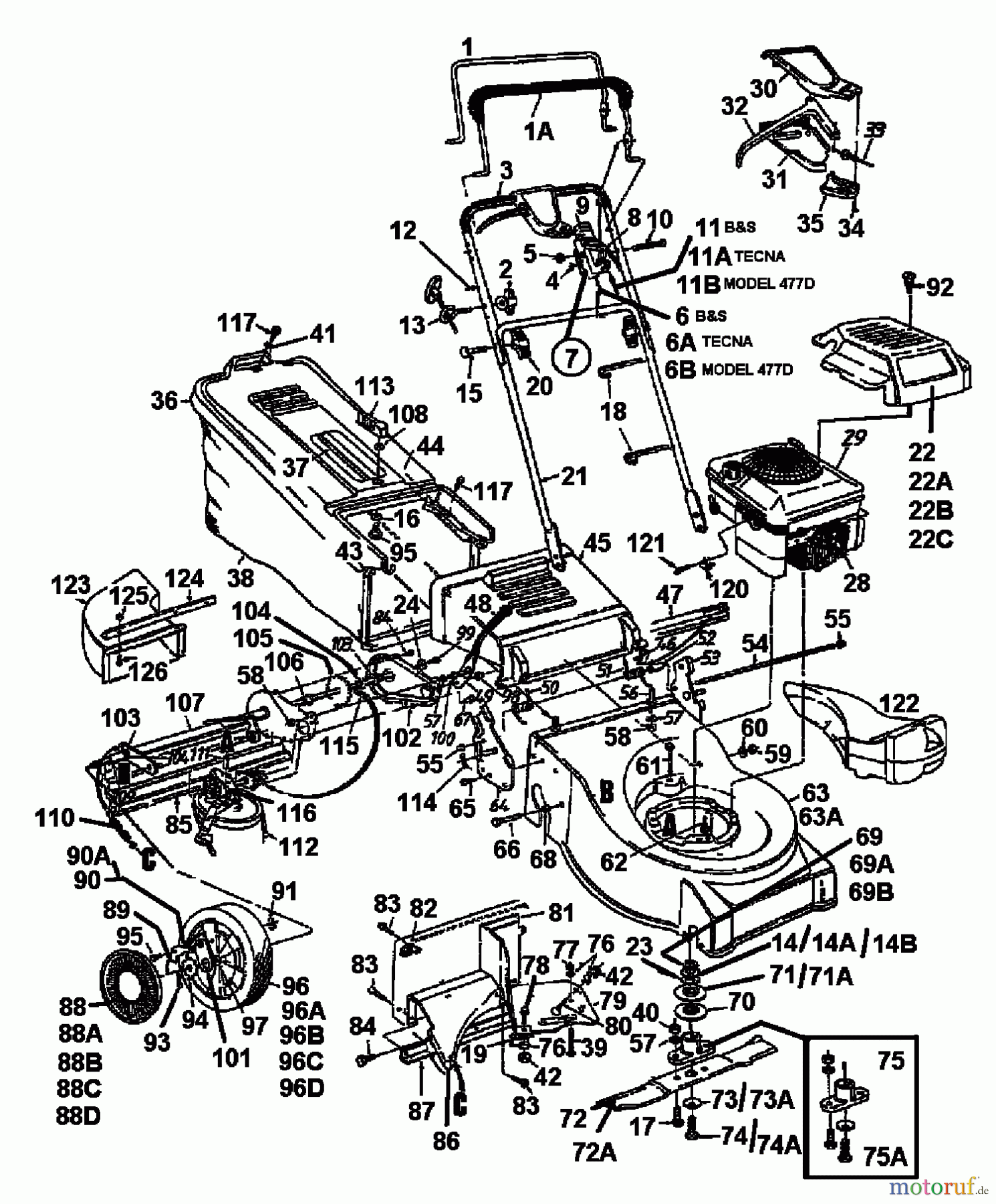  MTD Motormäher mit Antrieb E 478 124E478E678  (1994) Grundgerät