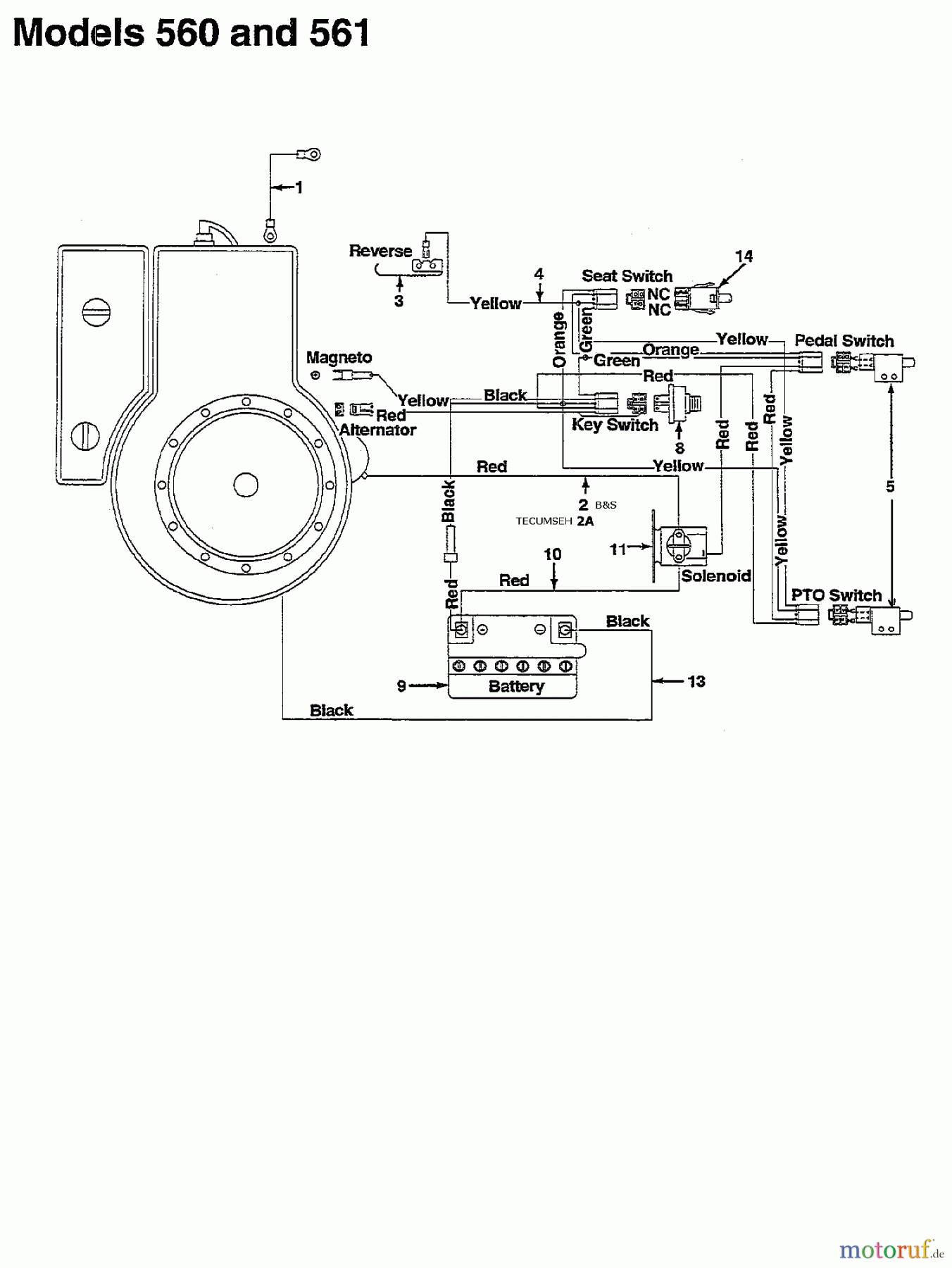  Motec Lawn tractors ST 10/5 E 135C561C632  (1995) Wiring diagram Vanguard