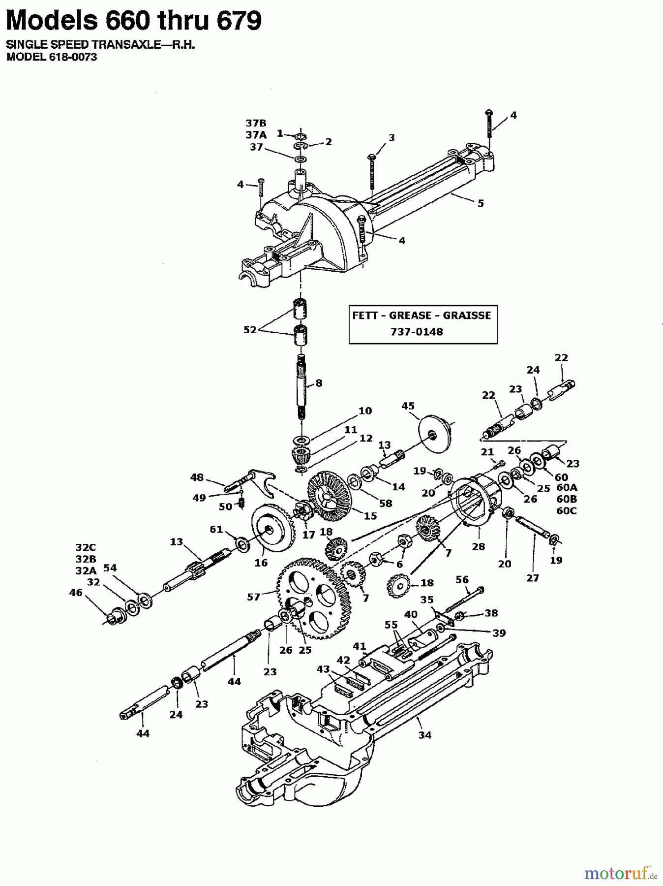  MTD Rasentraktoren 12.5/76 134K675C678  (1994) Getriebe
