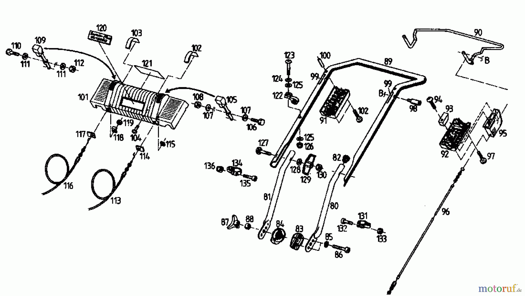  Gutbrod Motormäher mit Antrieb MH 454 RVOM 04024.05  (1995) Holm