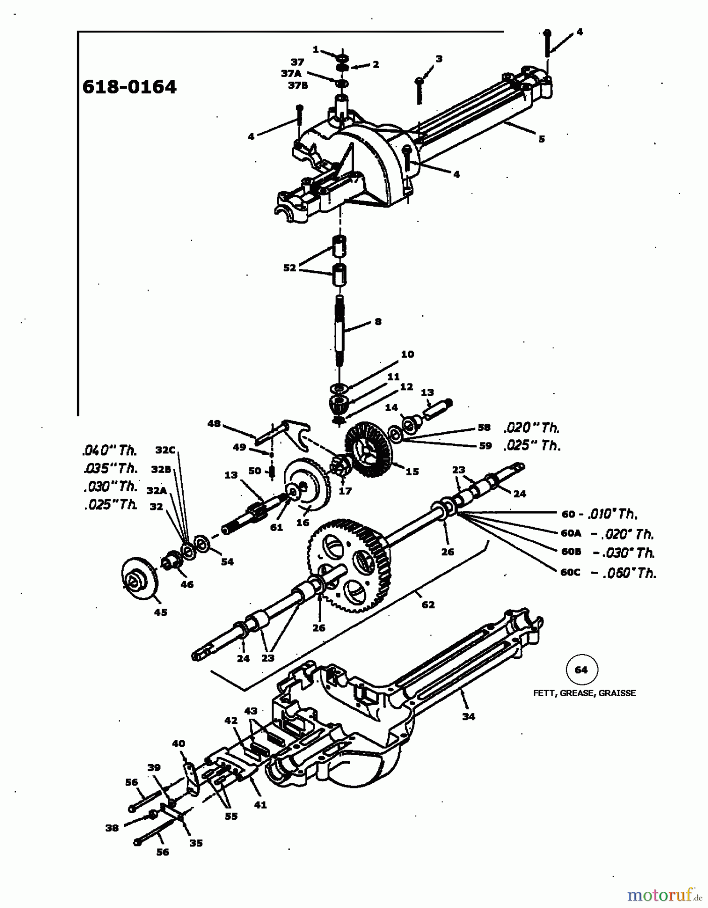  MTD Rasentraktoren M 500 136C560C678  (1996) Getriebe