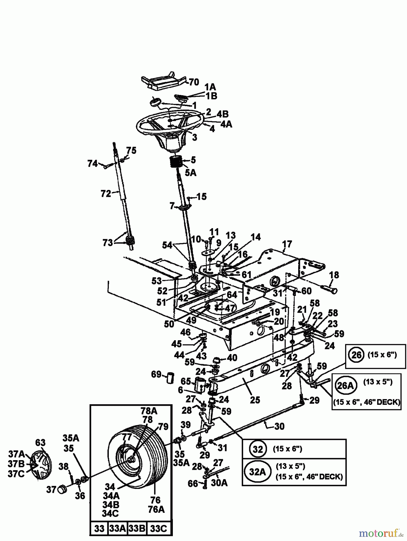  MTD Rasentraktoren K 675 F 134K675F678  (1994) Vorderachse