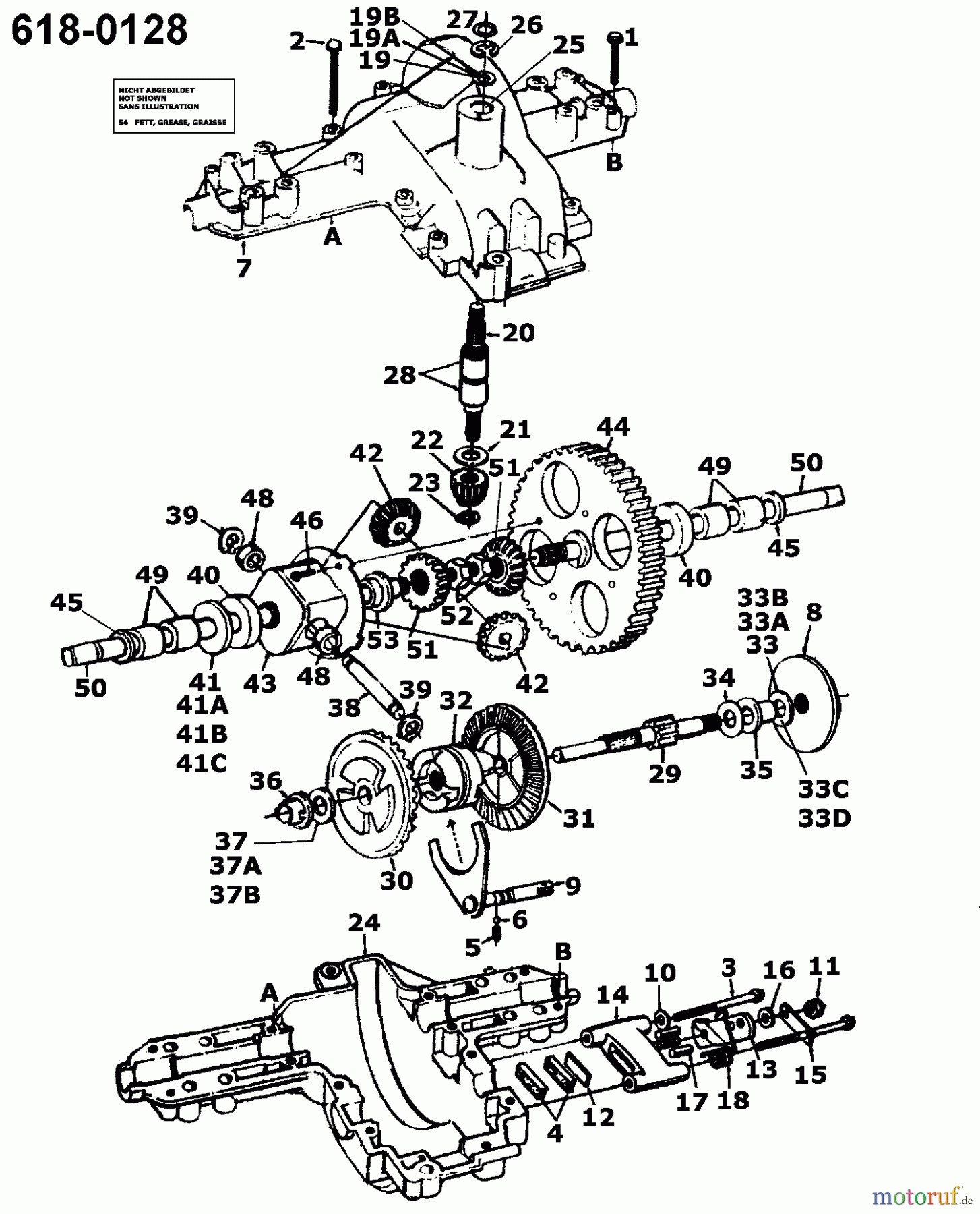  MTD Rasentraktoren 125/102 134K765N678  (1994) Getriebe
