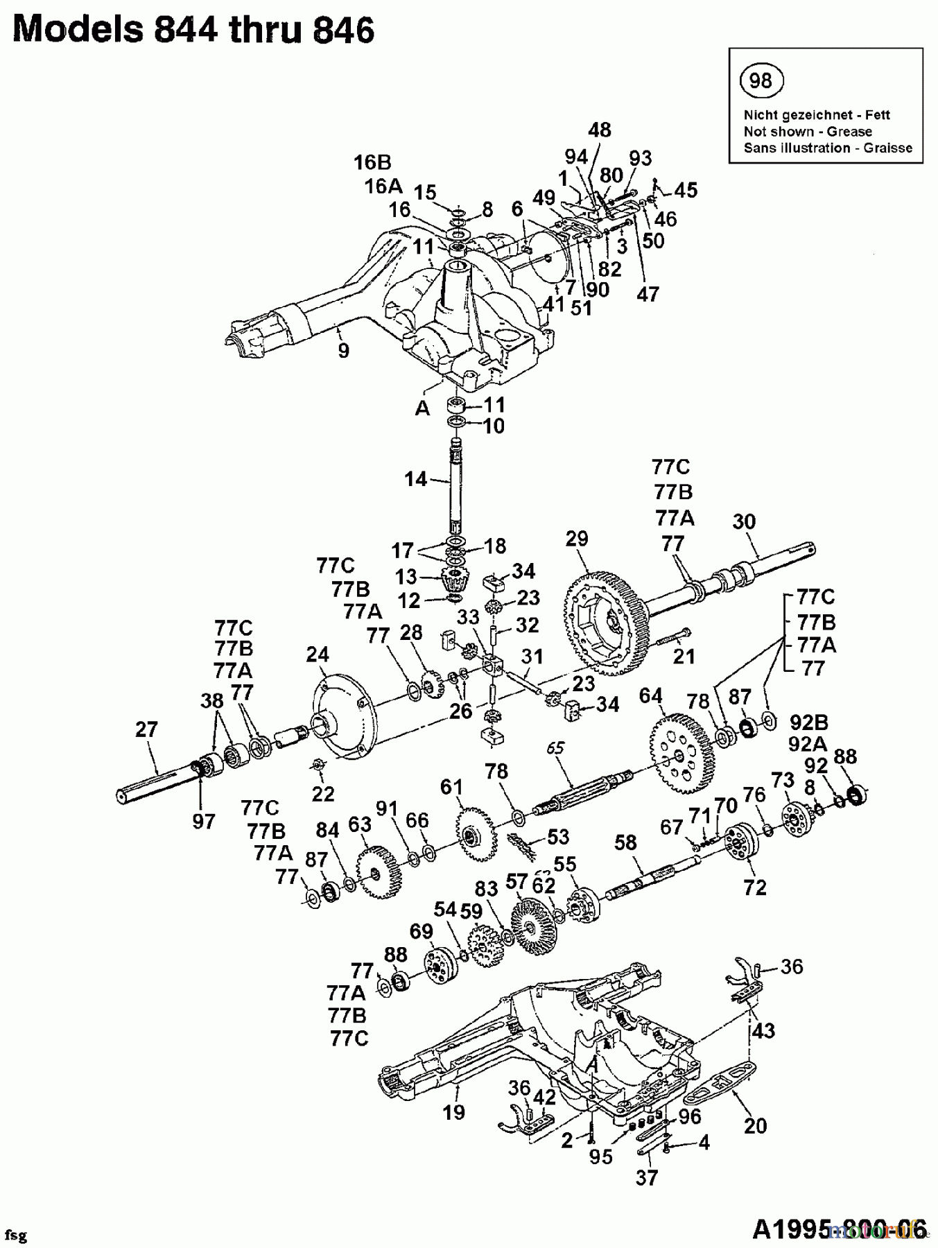 Raiffeisen Gartentraktoren RMS 18-117 145U844H628  (1995) Getriebe