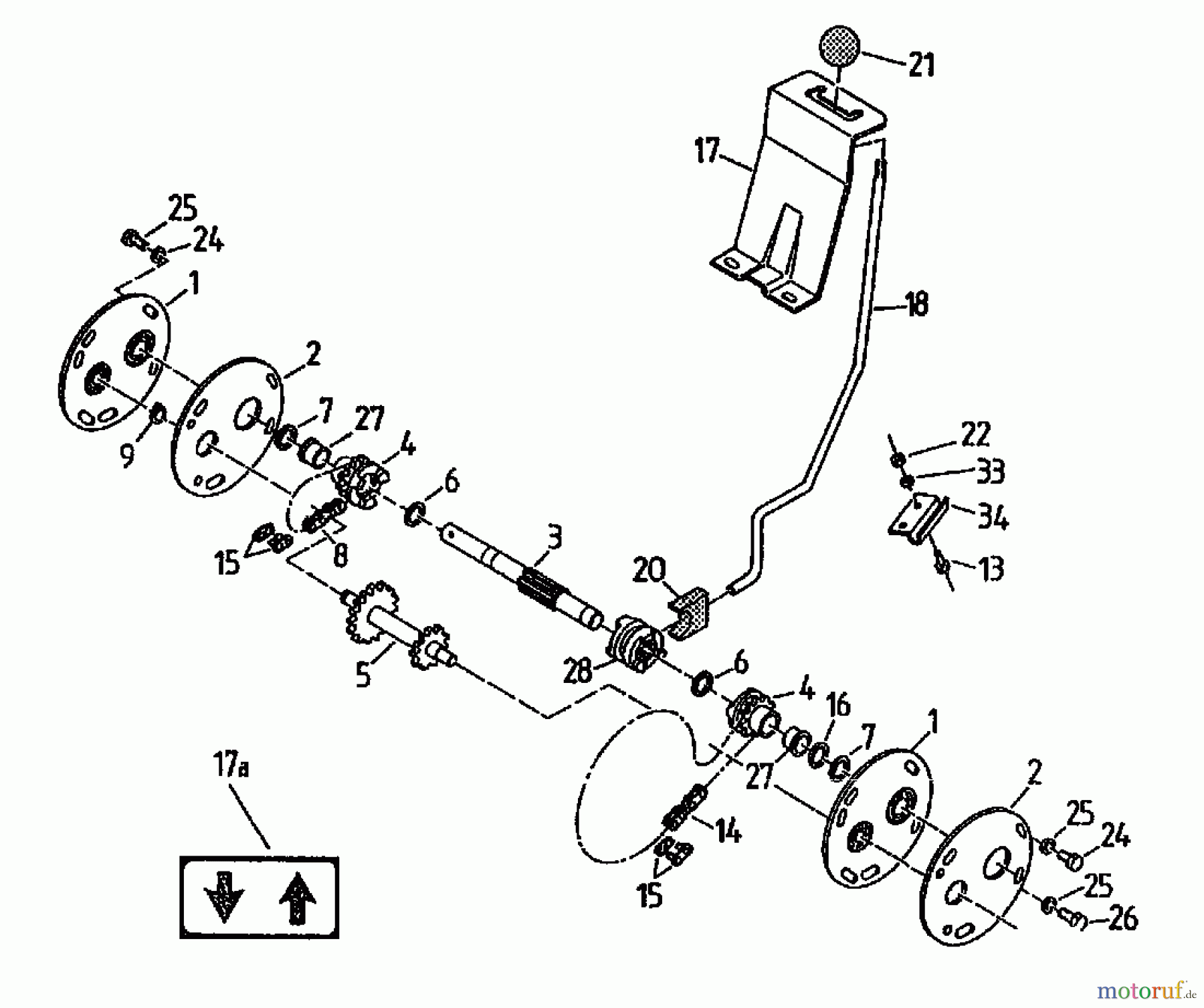  Gutbrod Balkenmäher BM 107 07517.05  (1996) Schalthebel