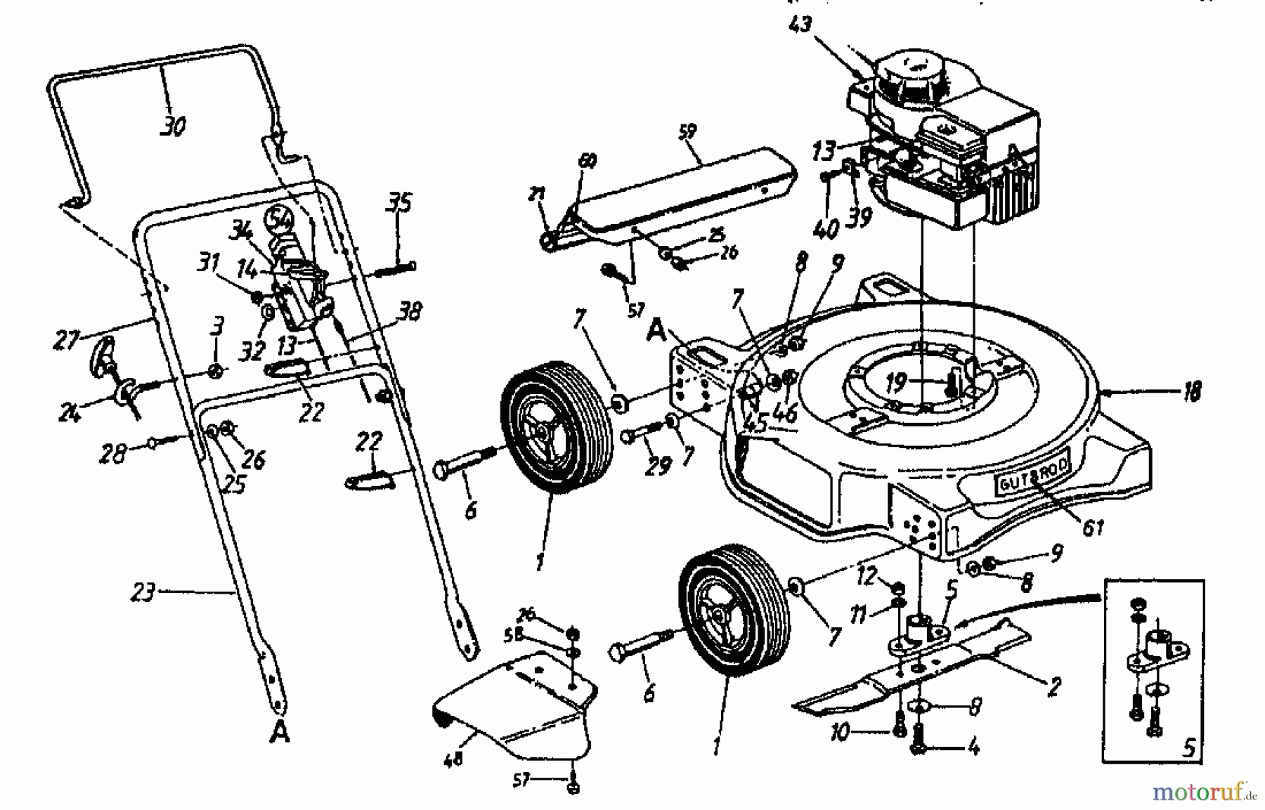  Gutbrod Petrol mower 51 S 04045.02  (1996) Basic machine