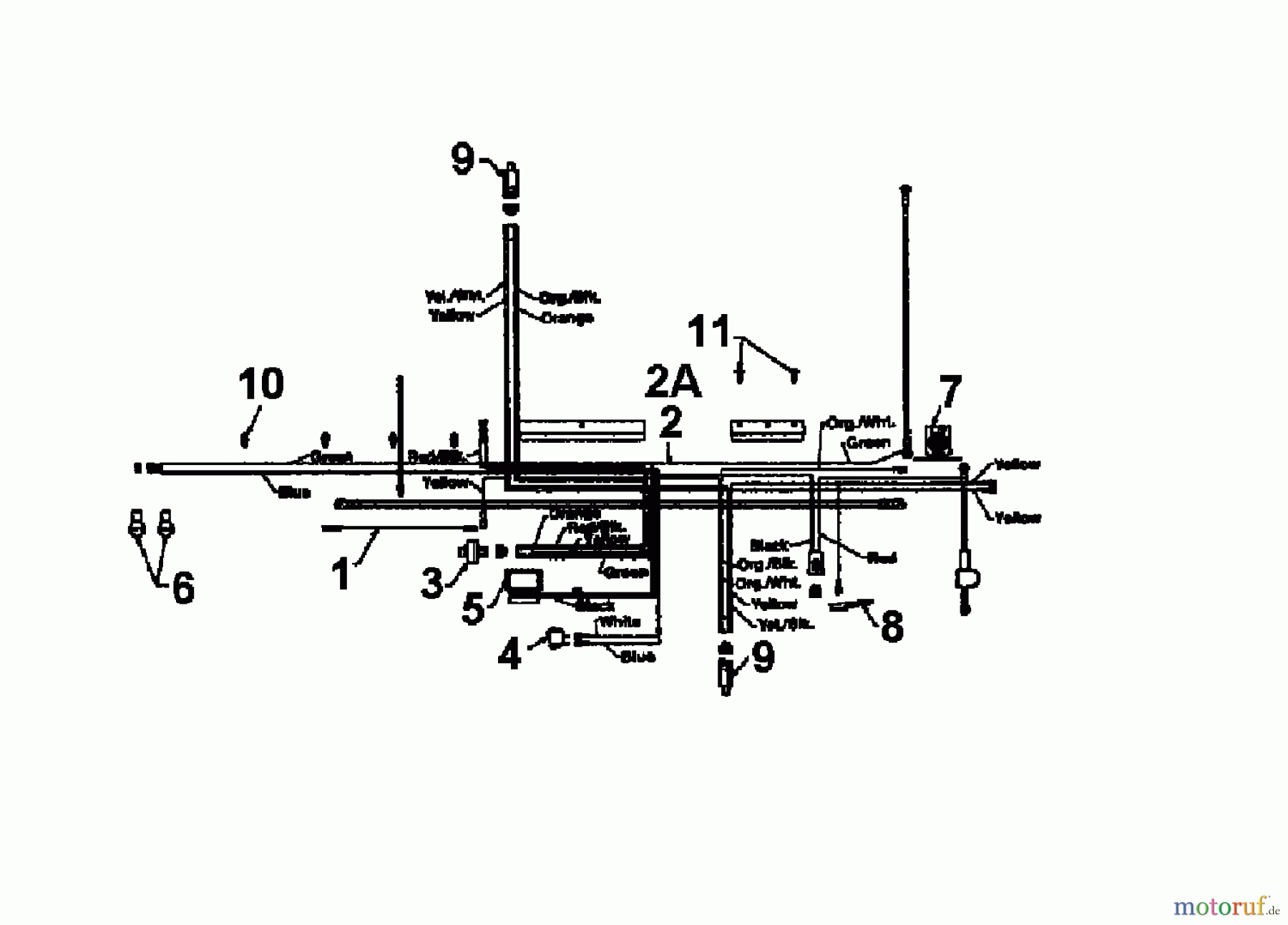  MTD Lawn tractors CG 14 13AM661G607  (1997) Wiring diagram single cylinder