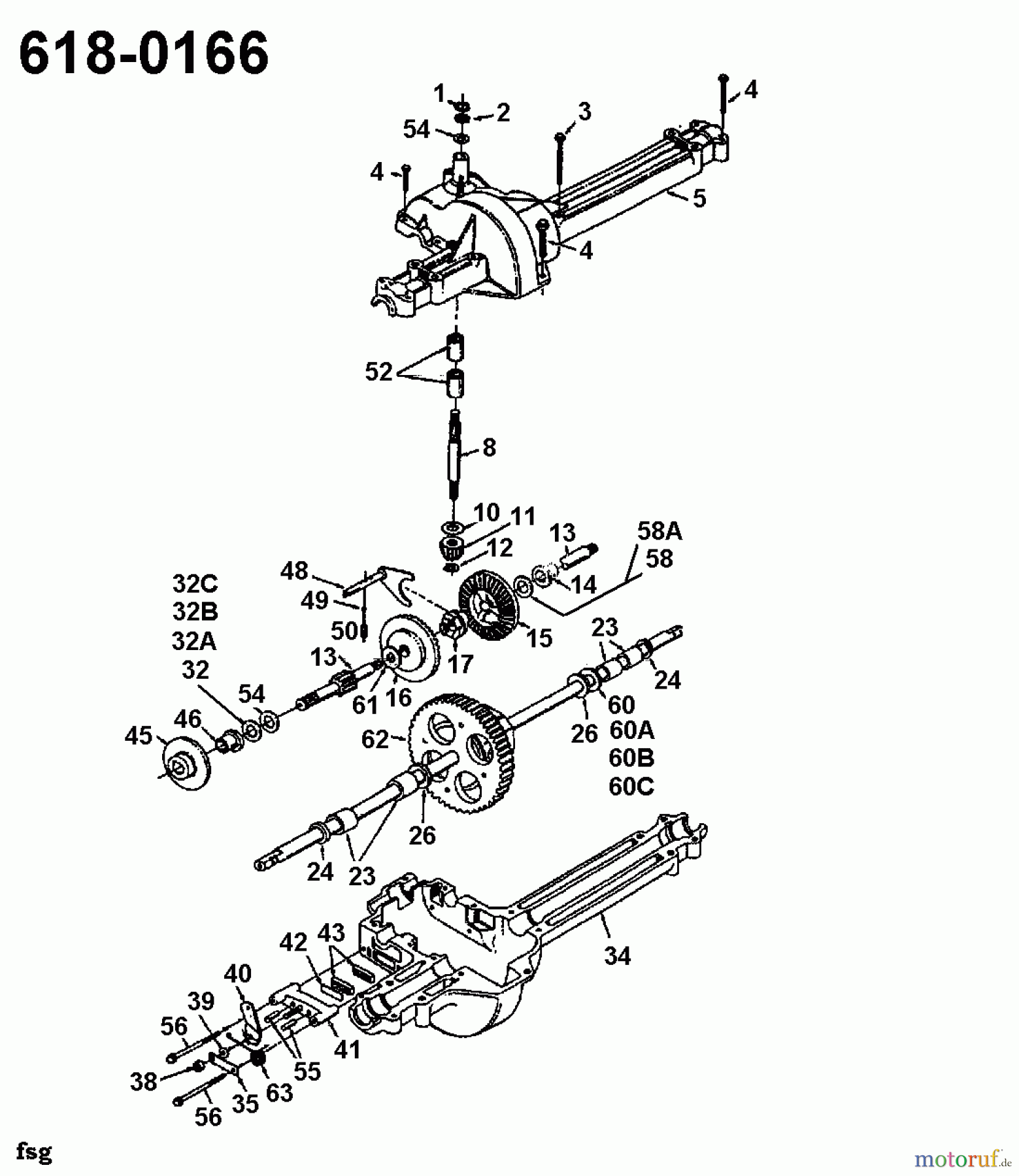  MTD Rasentraktoren C 450 D 135C450D678  (1995) Getriebe 618-0166
