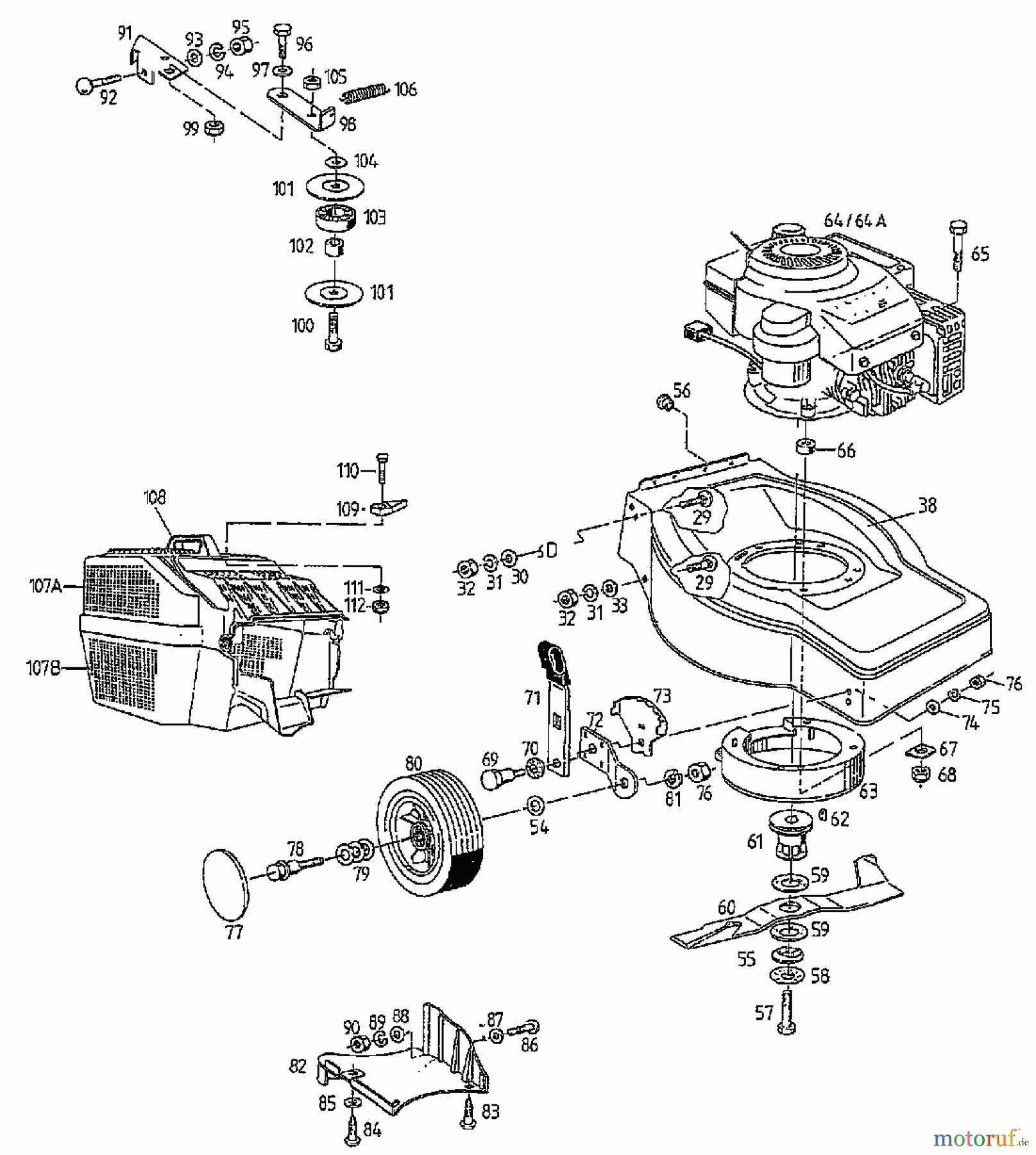  MTD Motormäher mit Antrieb GES 45 CE 04061.03  (1997) Grundgerät