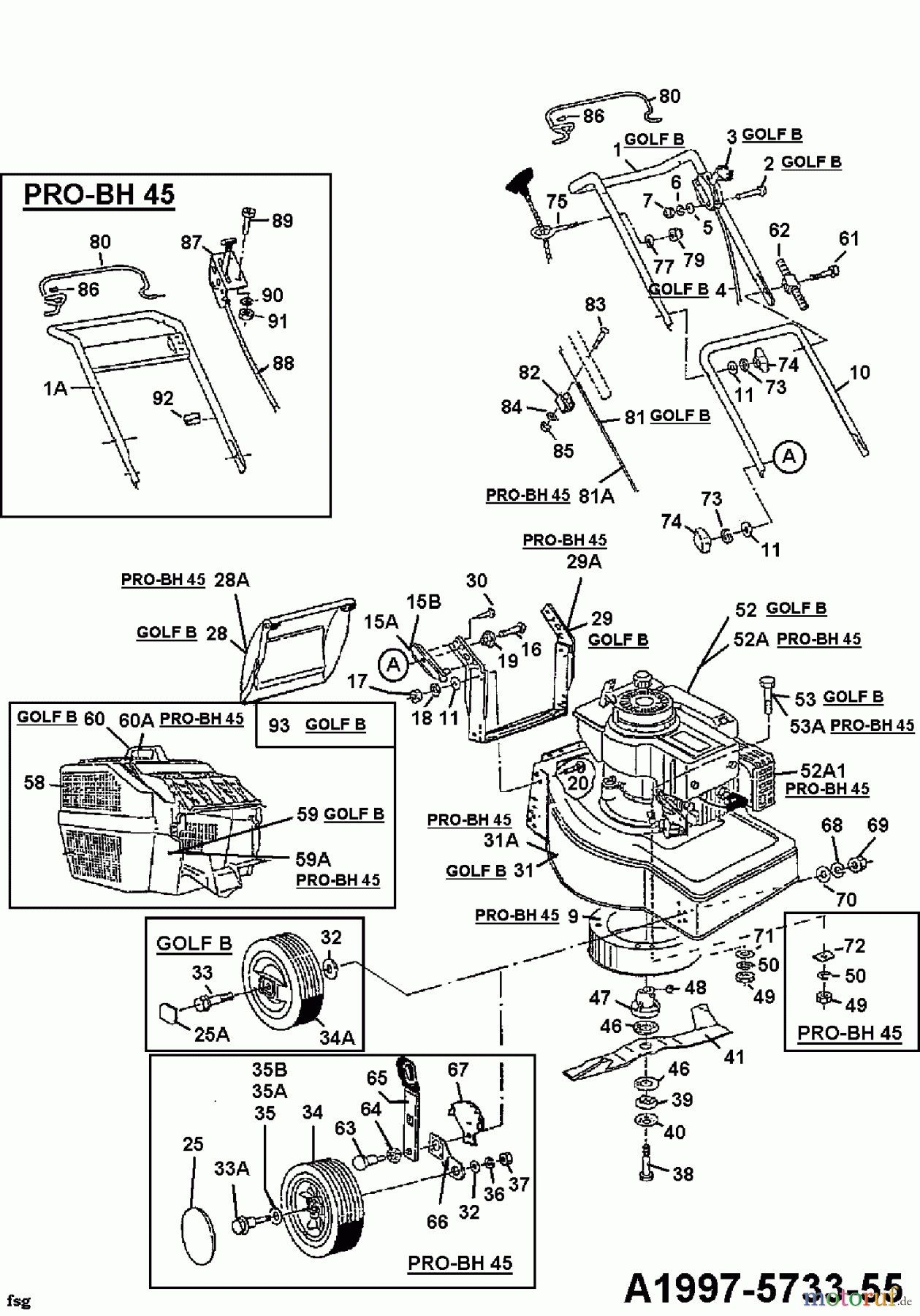  Golf Motormäher B 04060.09  (1997) Grundgerät