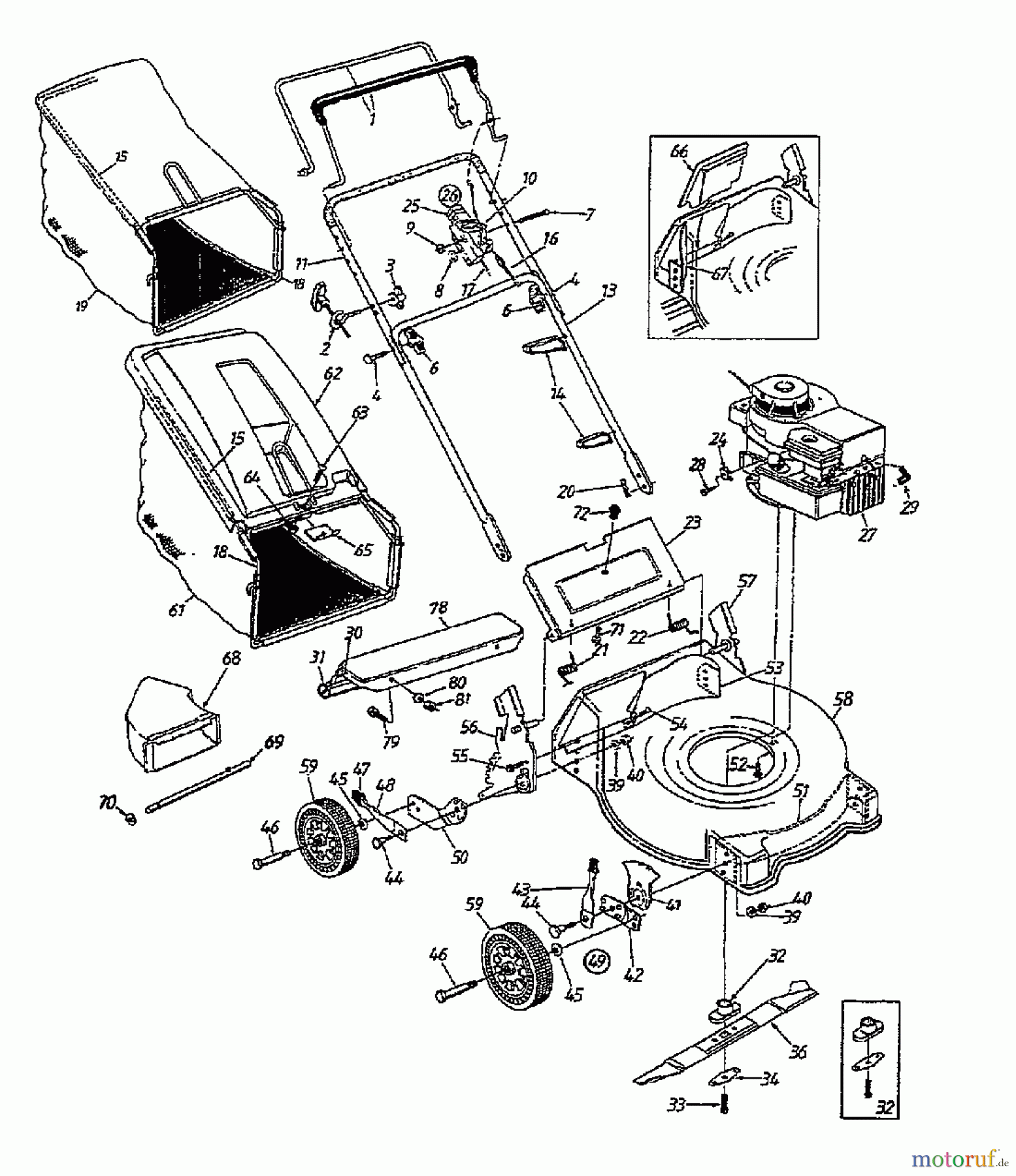 MTD Petrol mower 410 11A-410-678  (1997) Basic machine