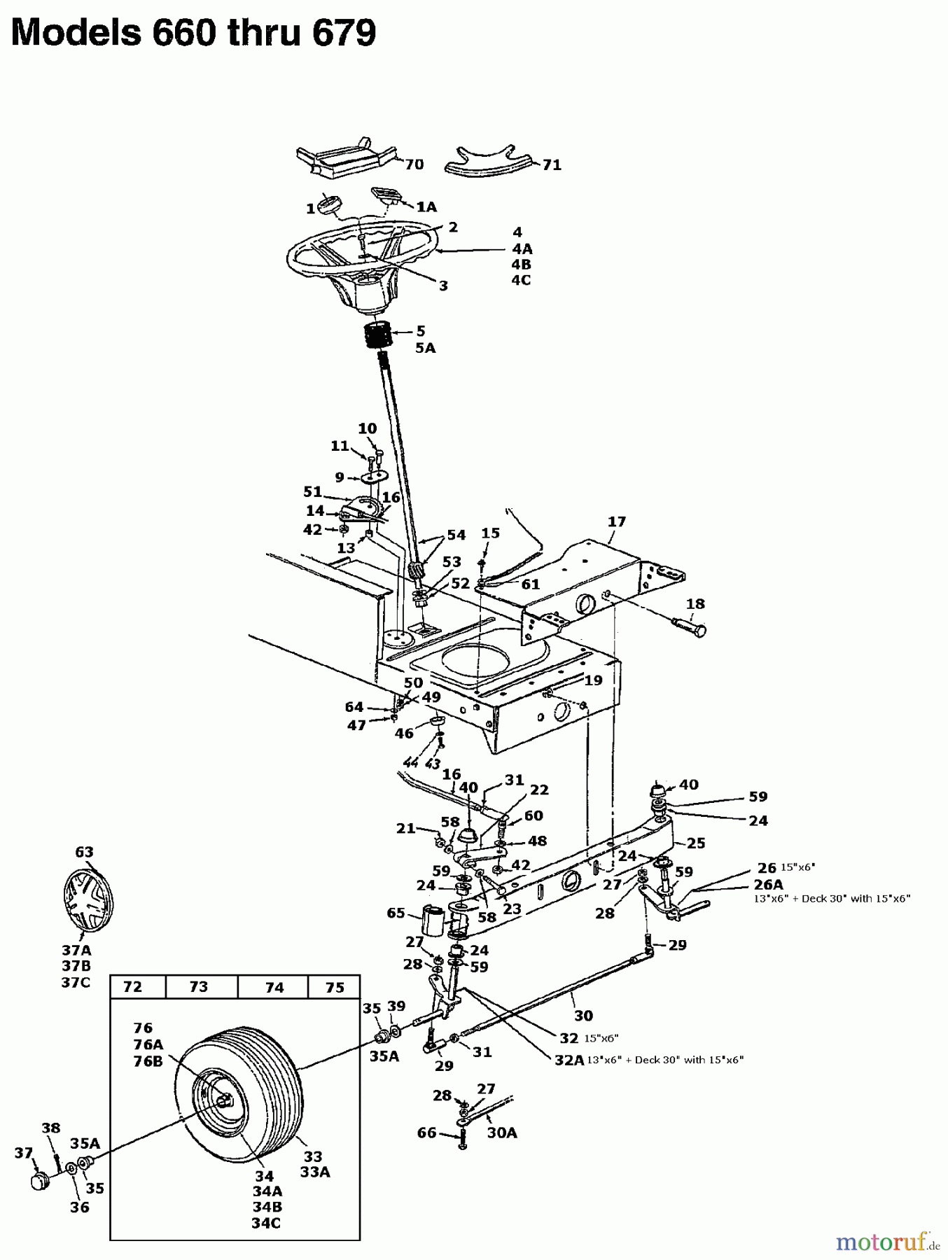  MTD Rasentraktoren CG 14 13AM661G607  (1997) Vorderachse